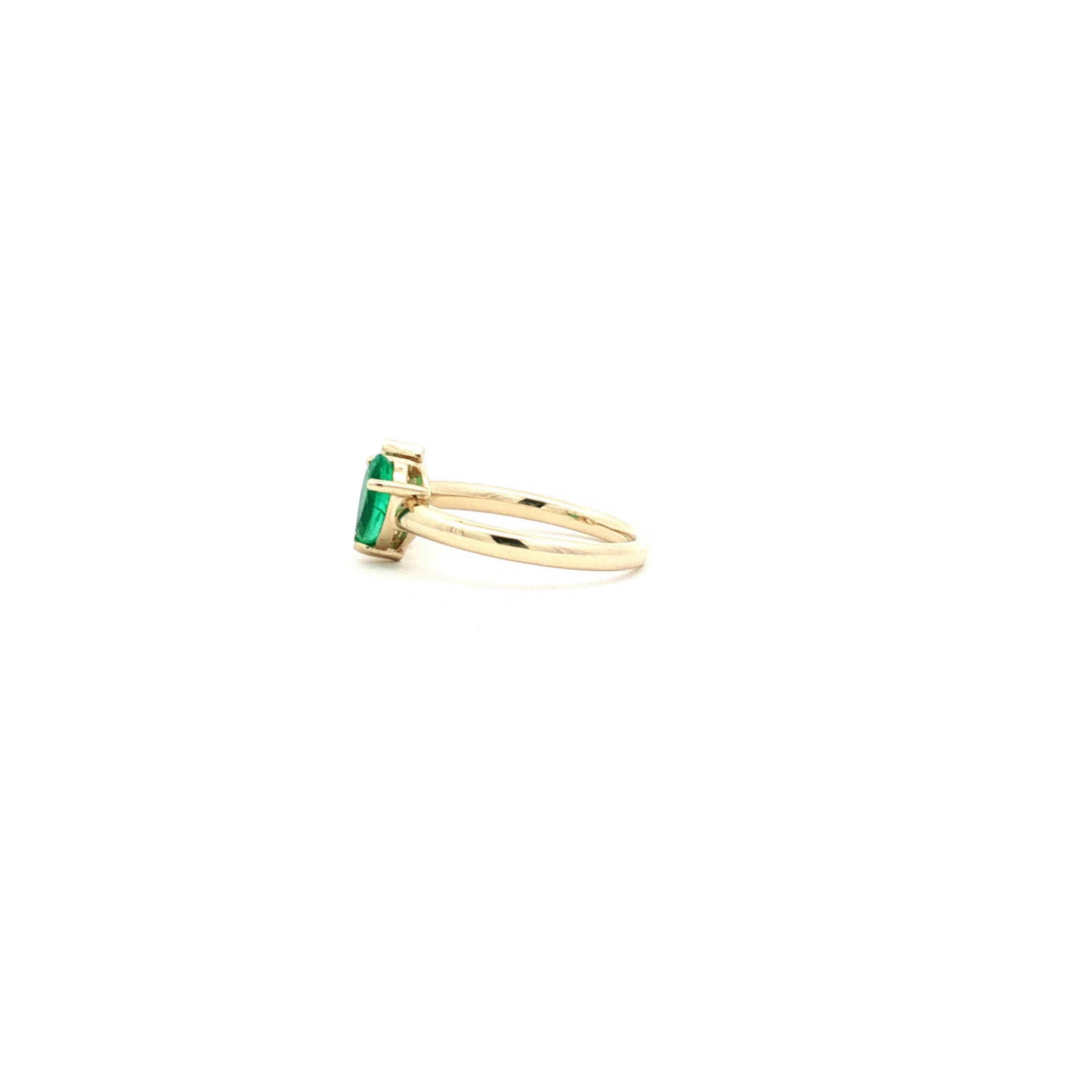 Pear-Cut Diamond and Emerald Pinky Ring