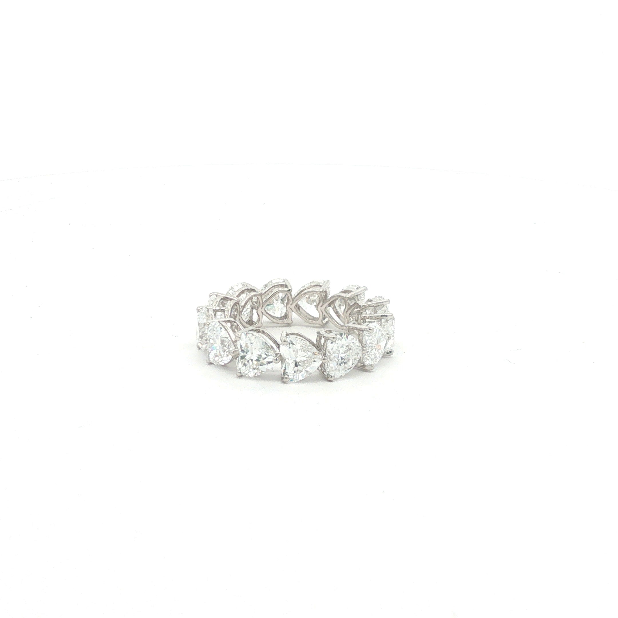 Heart-Shaped Diamond Eternity Ring in White Gold