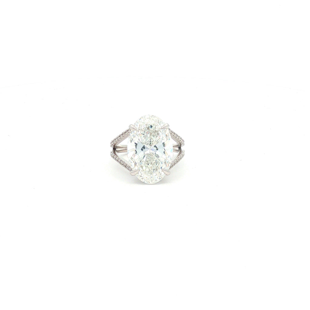 10ct Oval Diamond Split Shank Ring