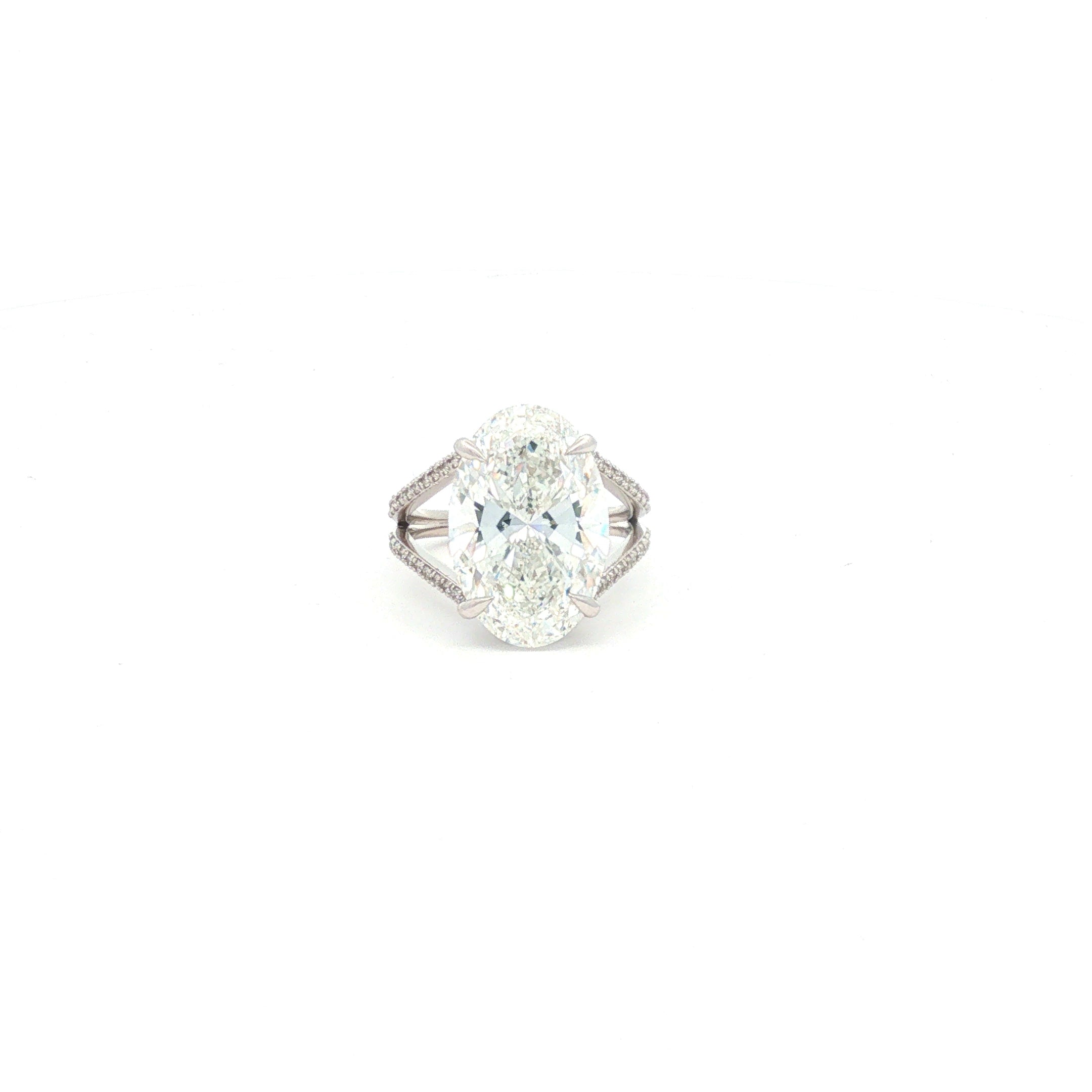 10ct Oval Diamond Split Shank Ring