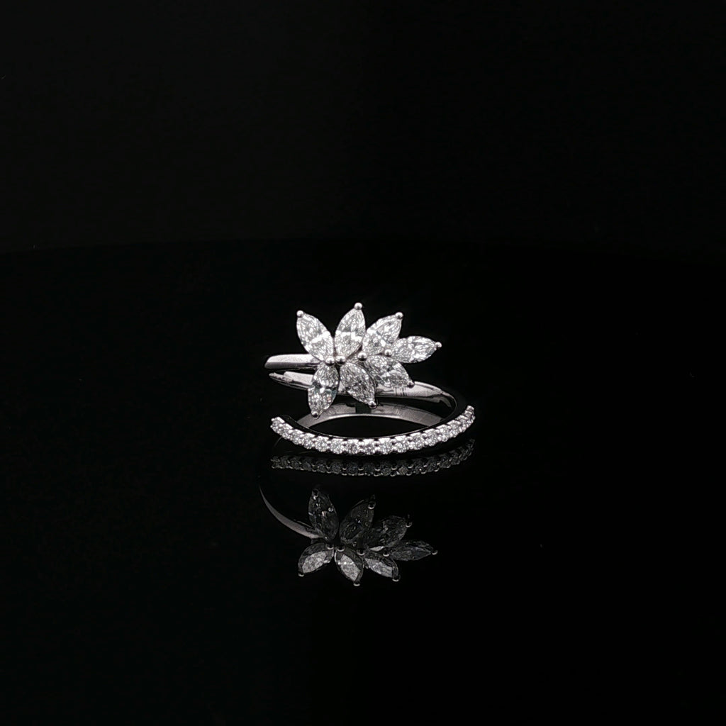 Floral Bypass Cocktail Ring