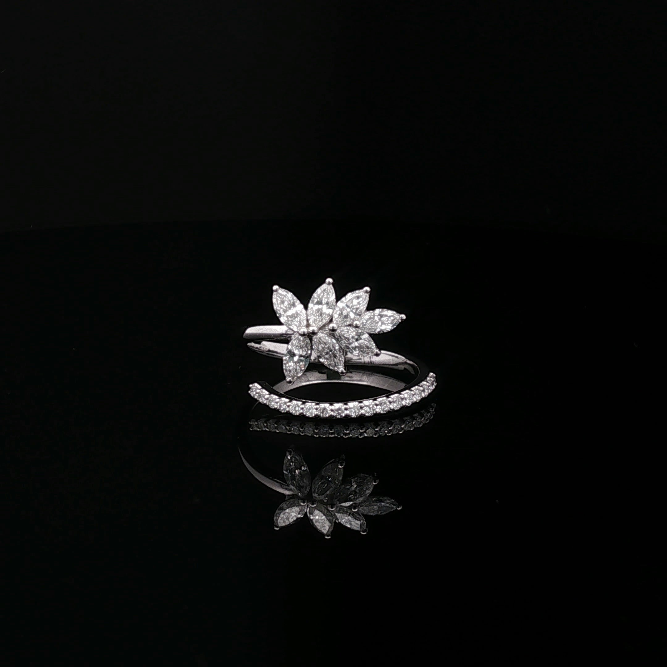 Floral Bypass Cocktail Ring