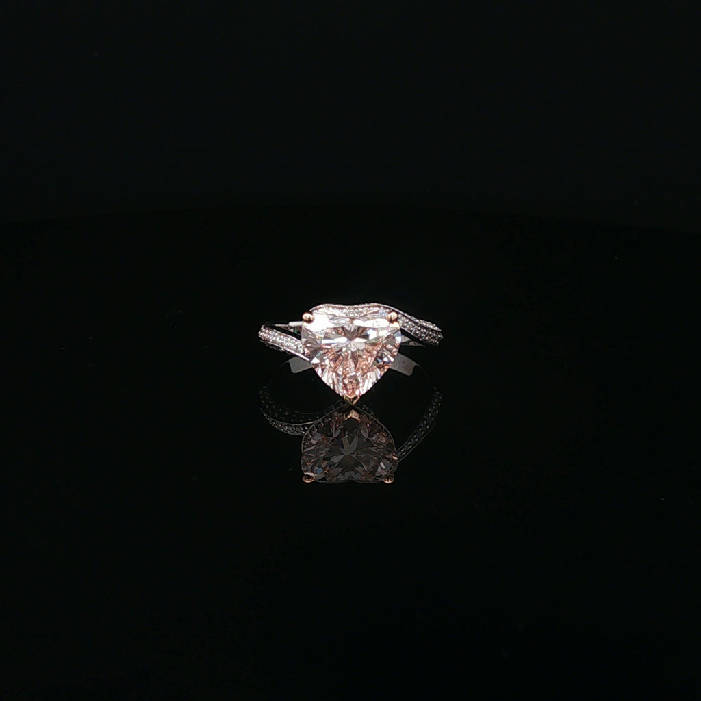 Heart-Shaped Fancy Pink Diamond Solitaire Ring