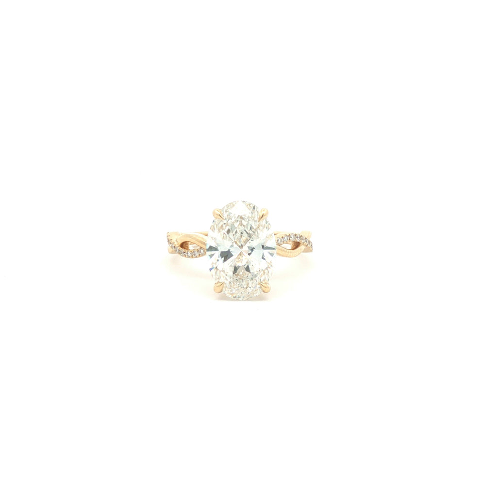 Oval Cut Diamond Engagement Ring with Twisted Band