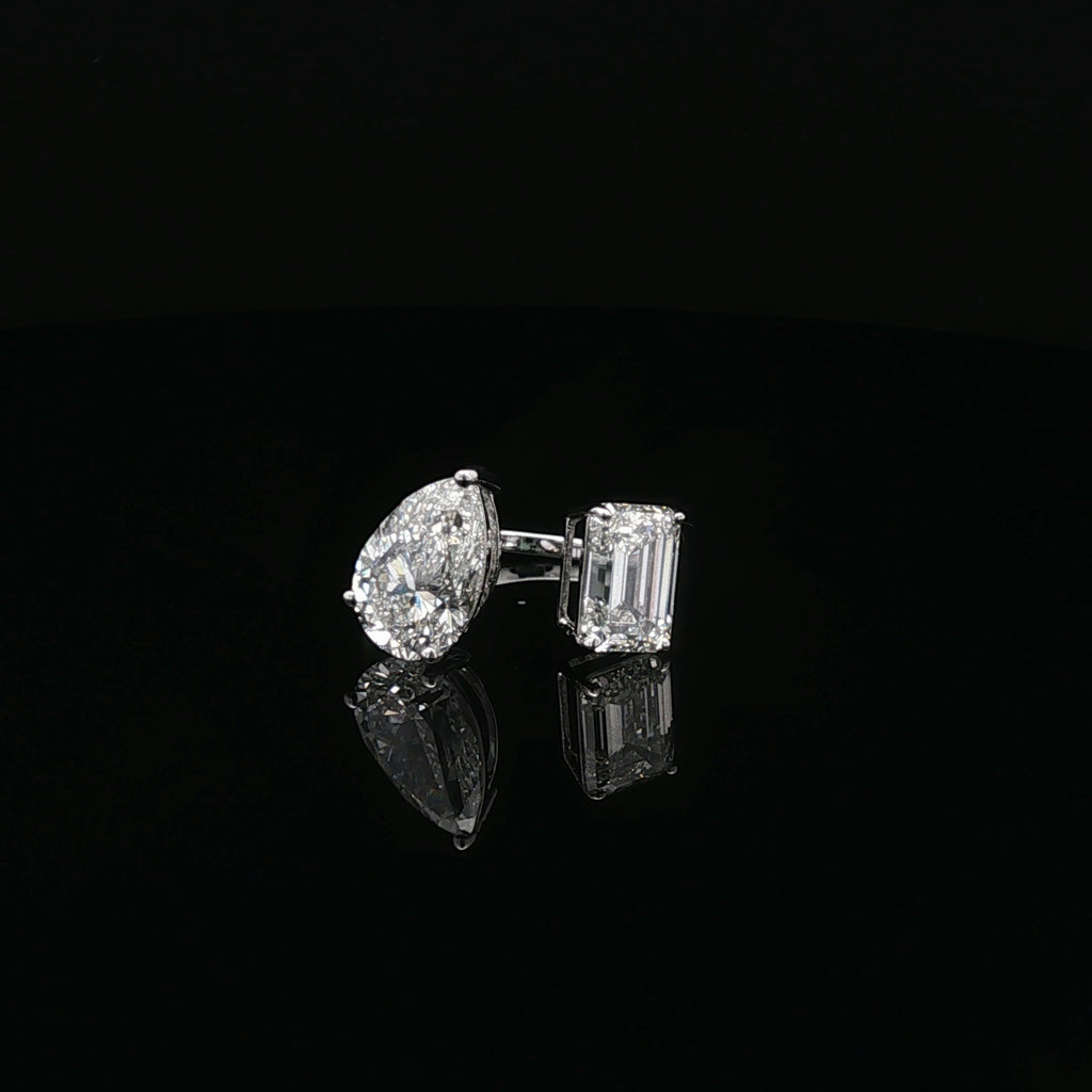 Toi et Moi Ring (Pear x Emerald)