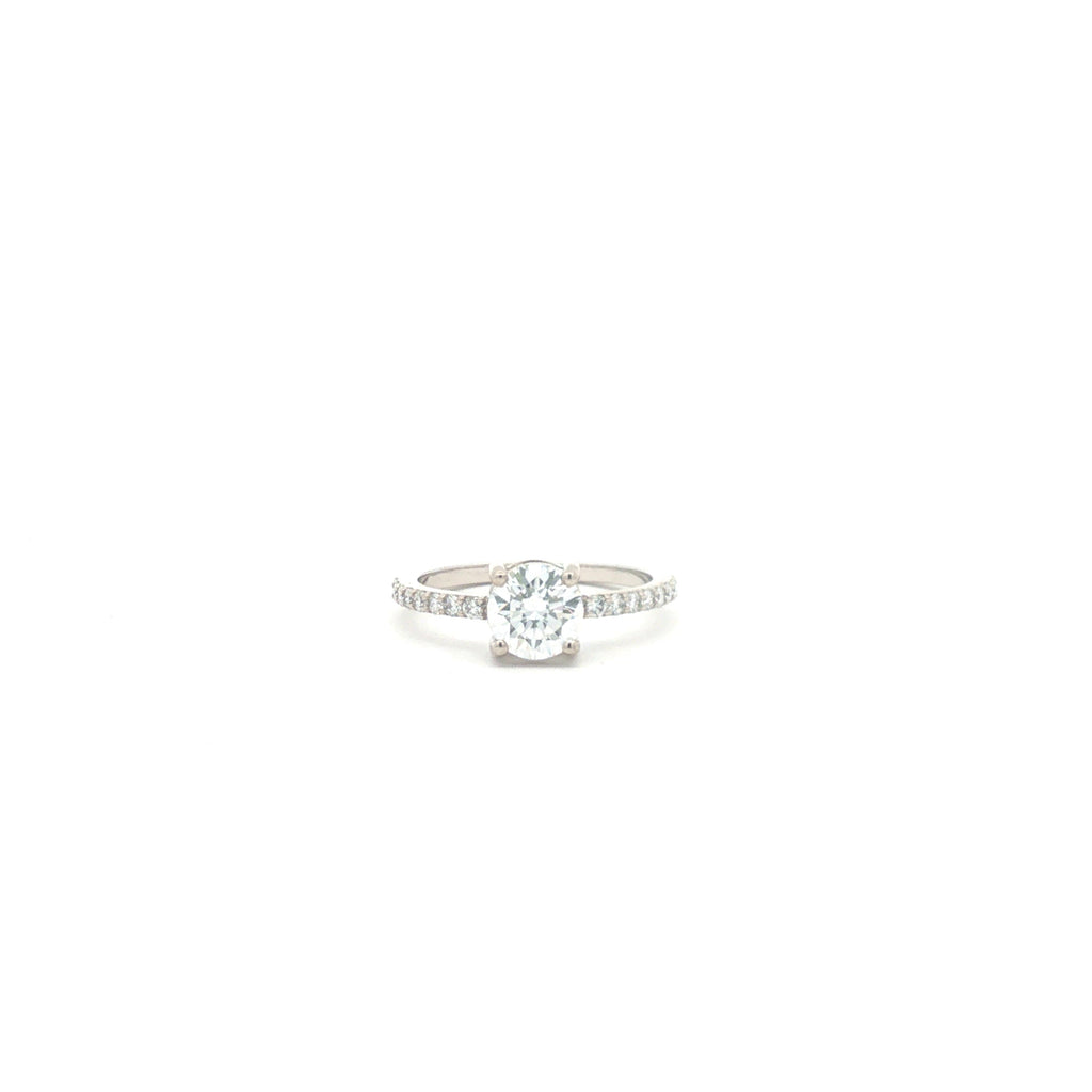 1ct Round Solitaire Ring with Diamond Band