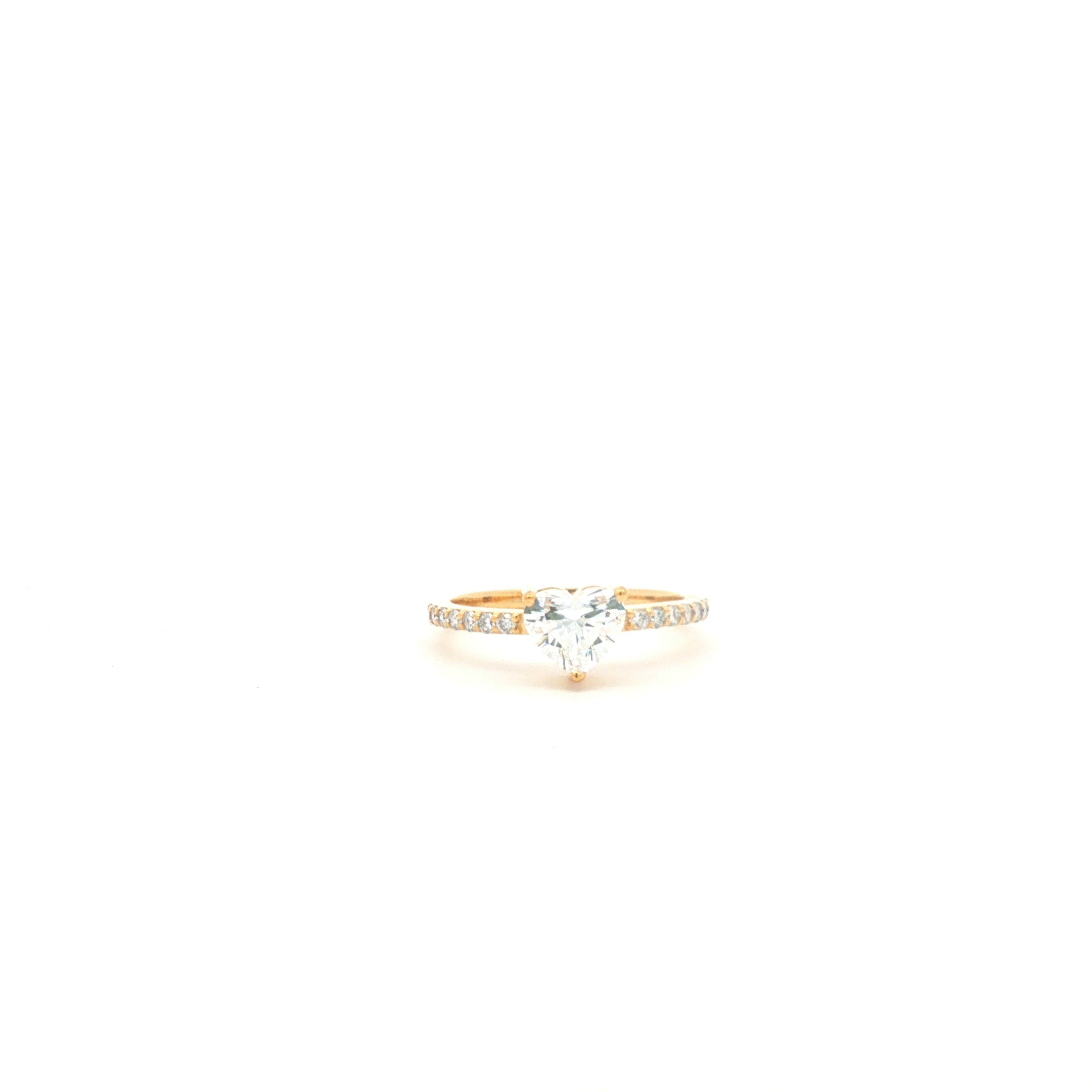 1ct Heart Pave Engagement Ring