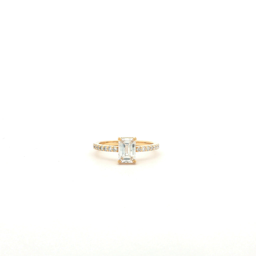 1 ct Emerald-Cut Diamond Solitaire Ring