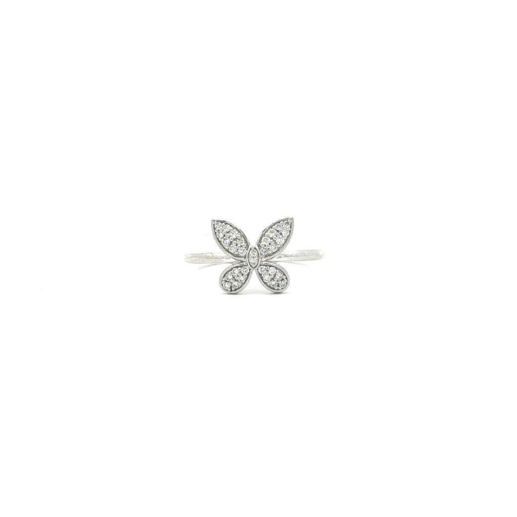 Diamond Butterfly Motif Ring