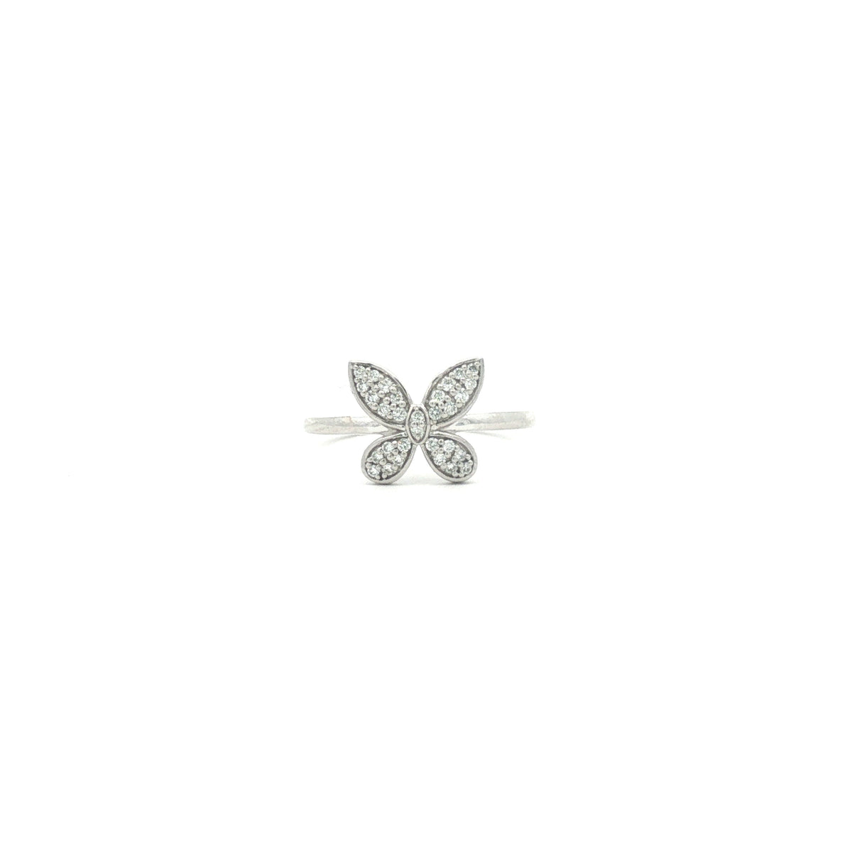 Diamond Butterfly Motif Ring