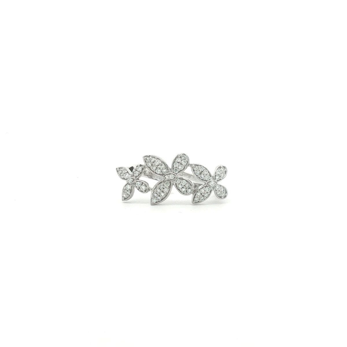 Diamond Floral Motif Cocktail Ring