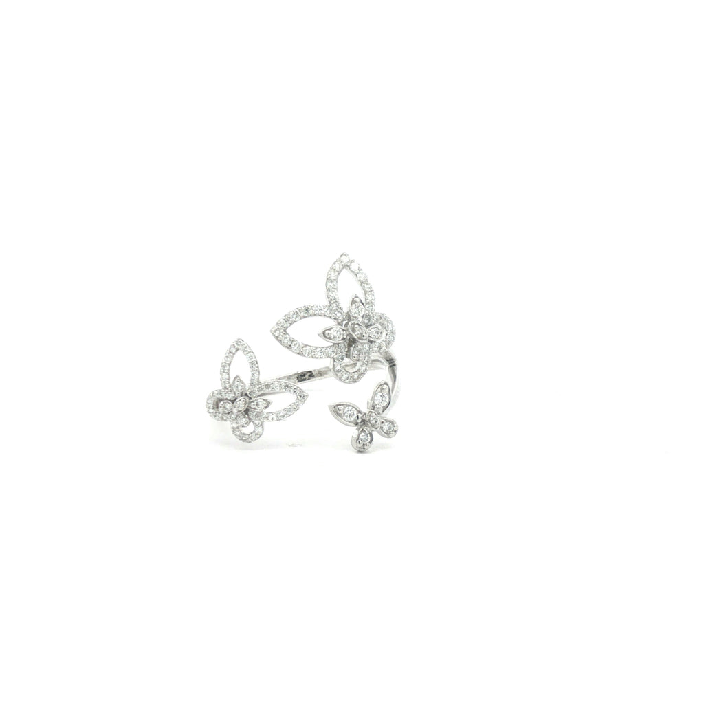 Diamond Butterfly Motif Cocktail Ring