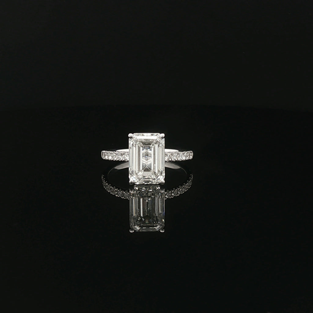 4ct Emerald Engagement Ring