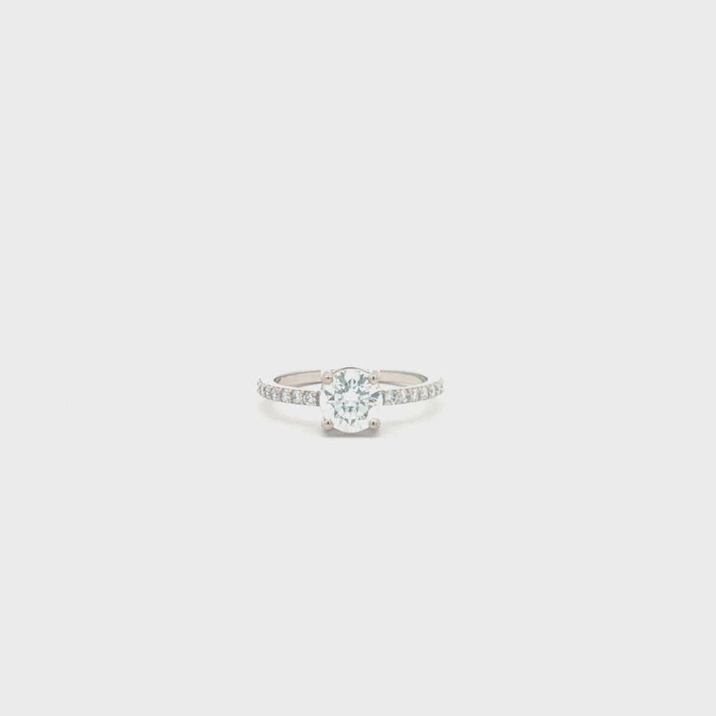 1ct Round Solitaire Ring with Diamond Band