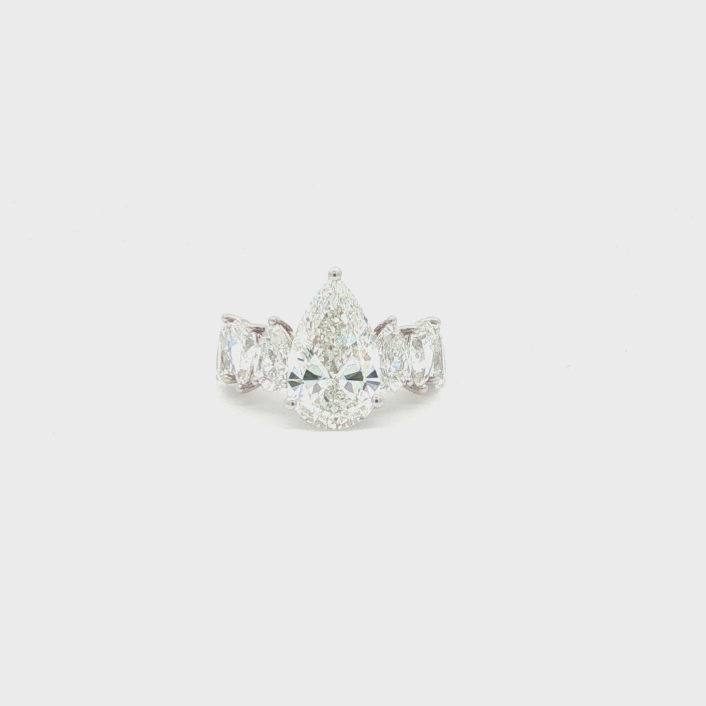 Pear Cut Sideways Diamond Ring