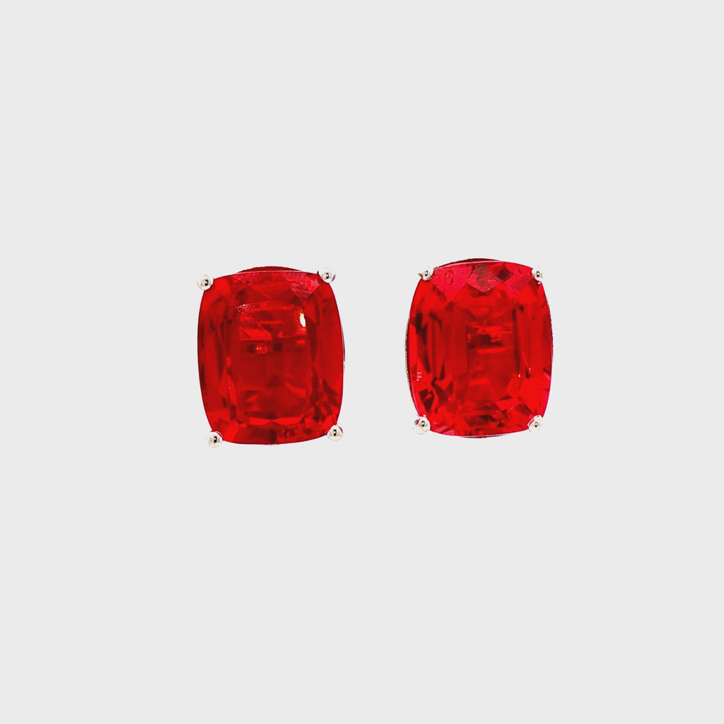 Cushion Ruby Studs