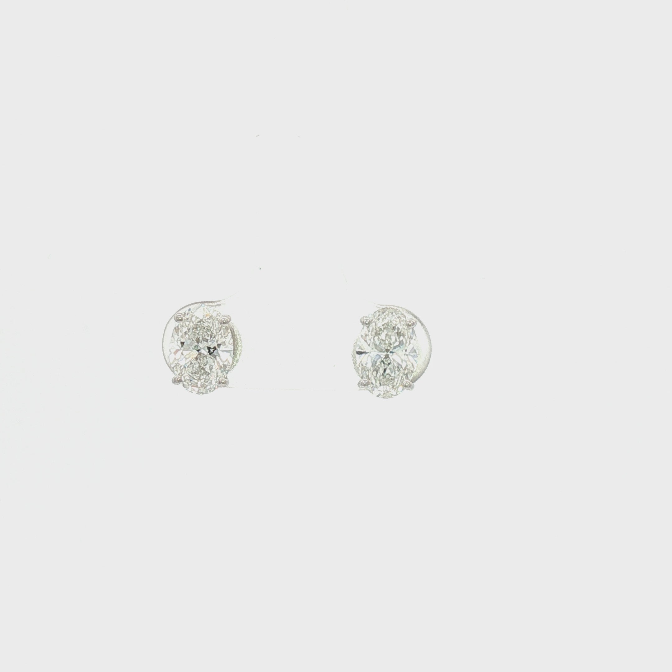1ct Oval White Gold Studs