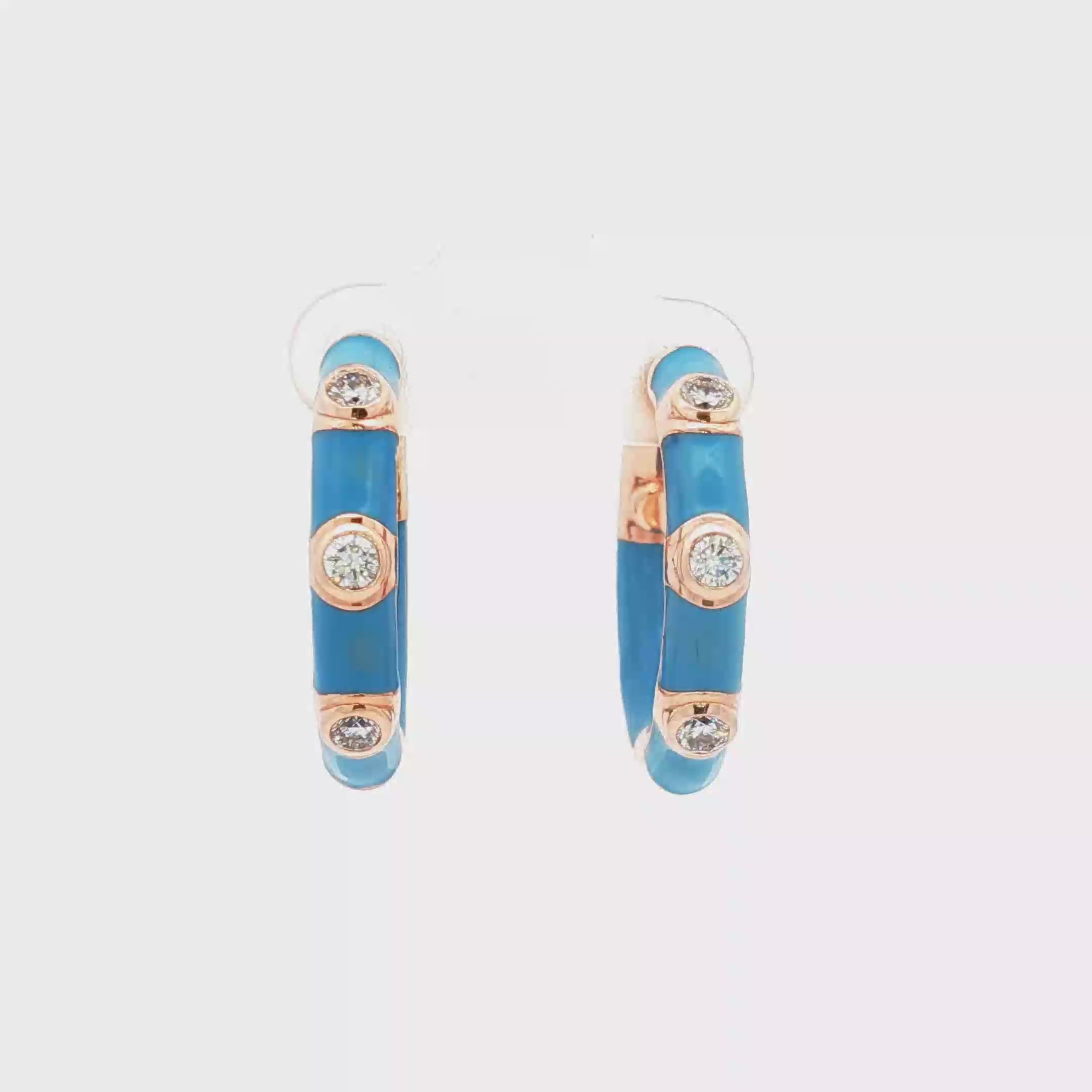 Hoops in Blue Enamel