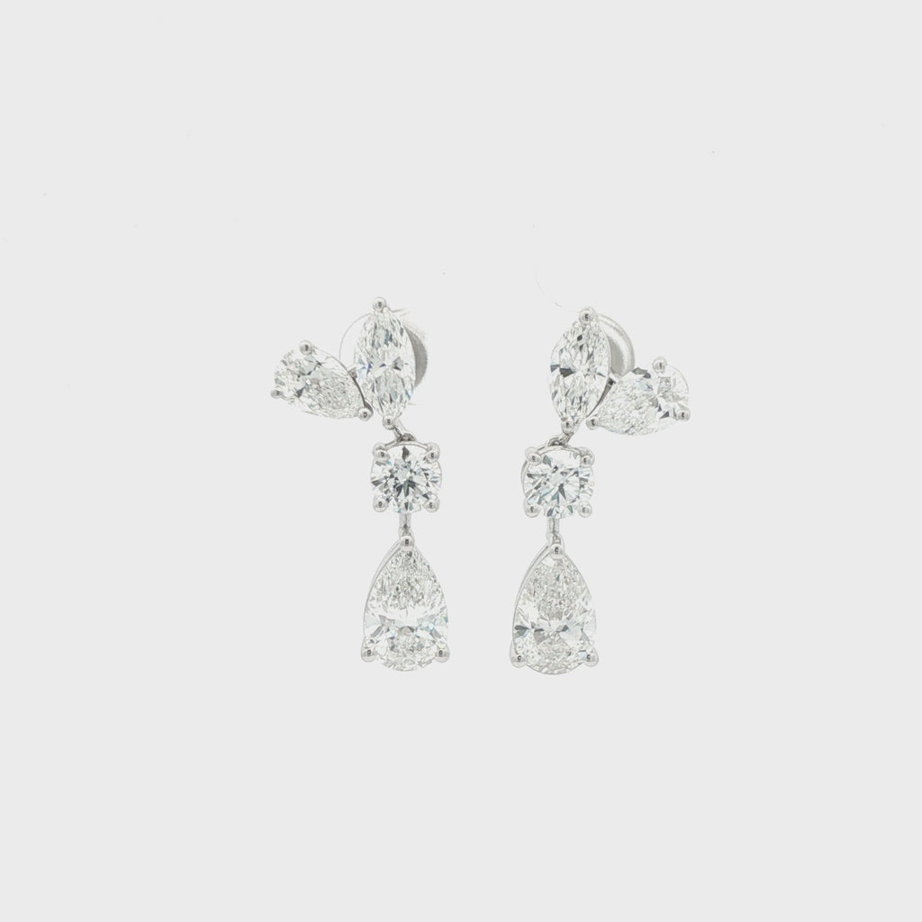 Marquise X Pear X Round Dangling Earrings