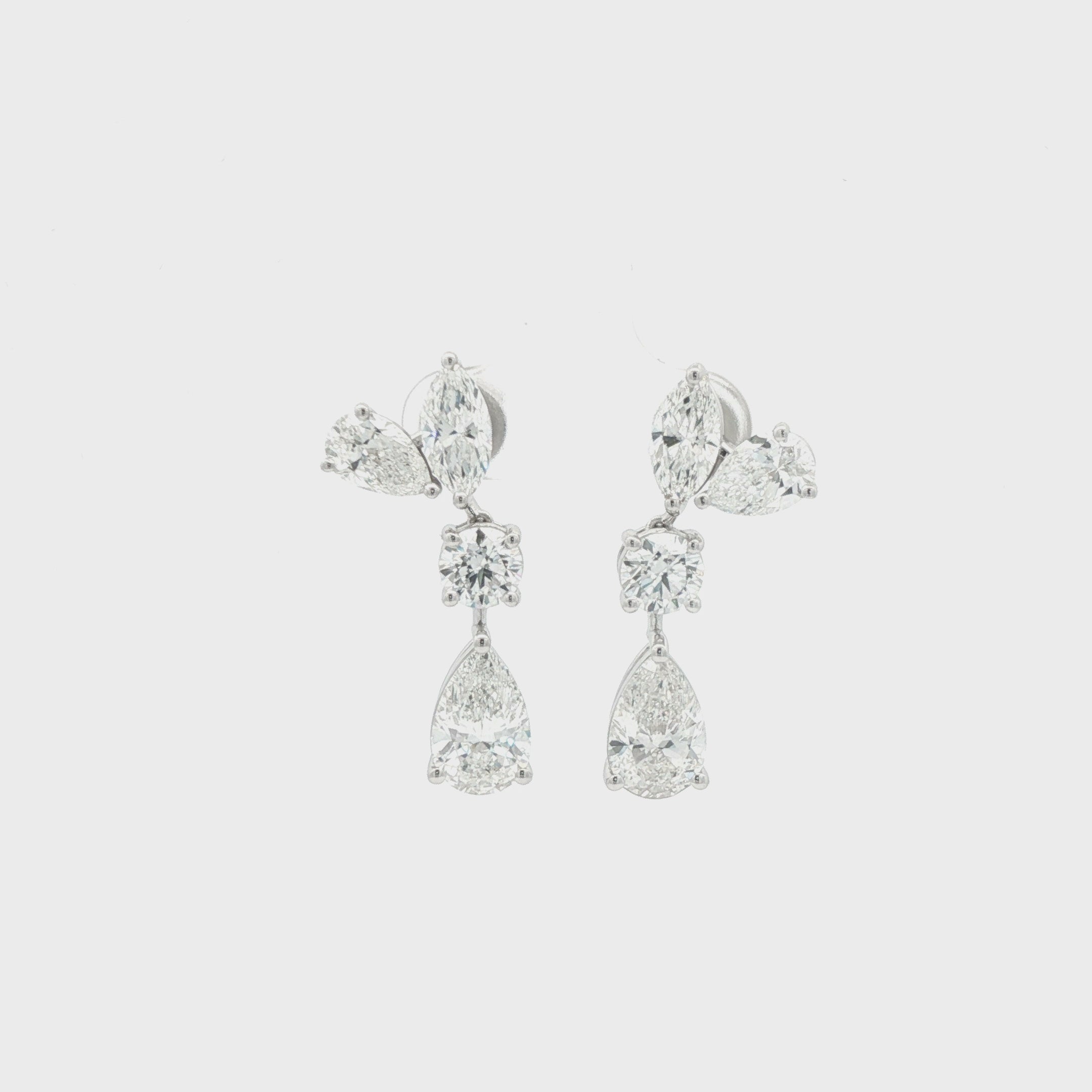 Marquise X Pear X Round Dangling Earrings