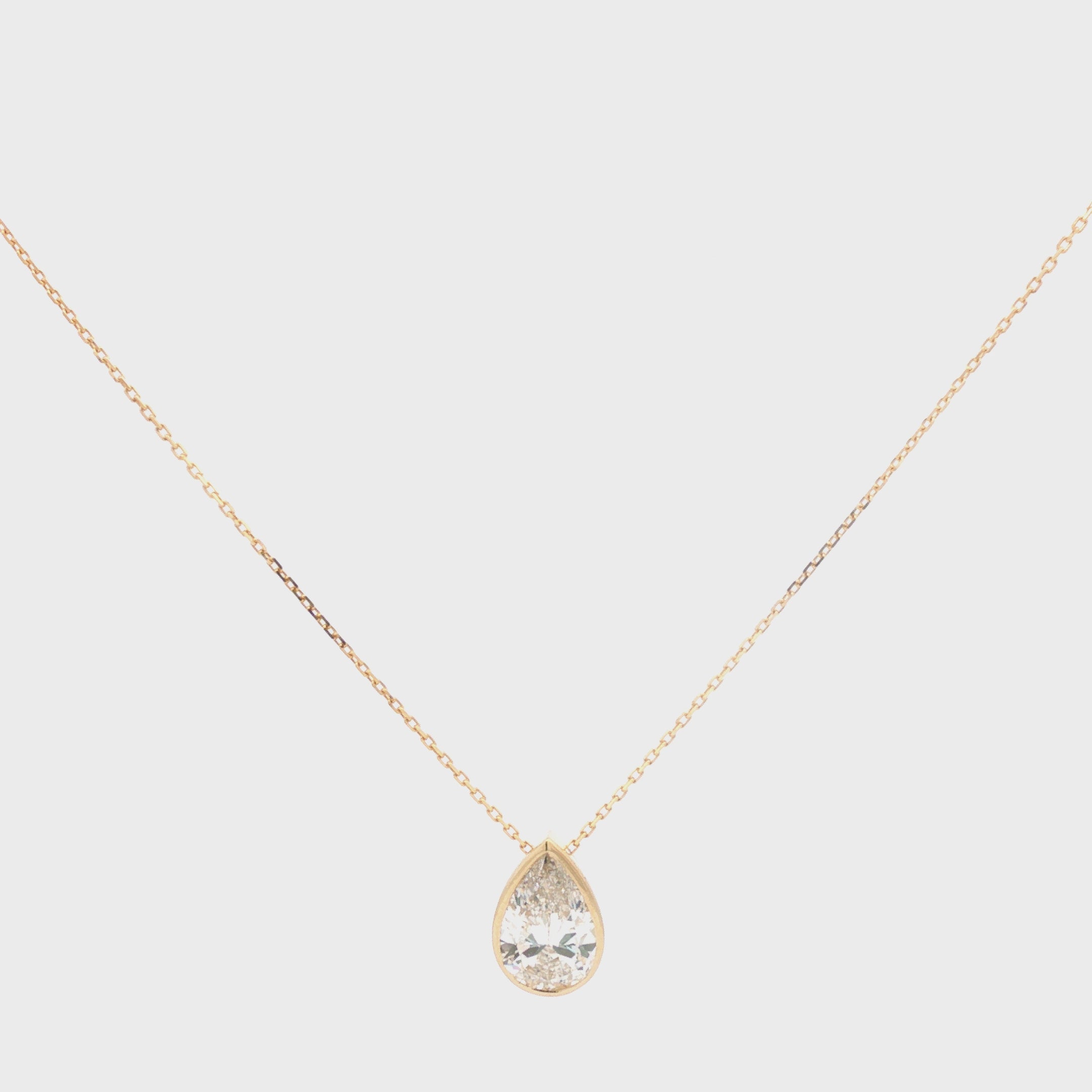 3ct Pear-Cut Diamond Bezel Pendant