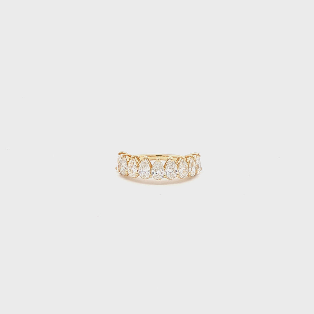 Half Band Pear Ring
