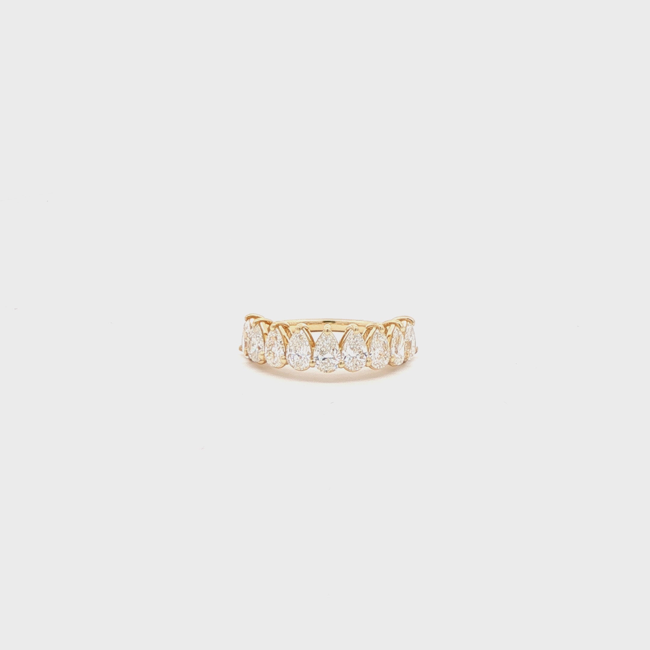Half Band Pear Ring