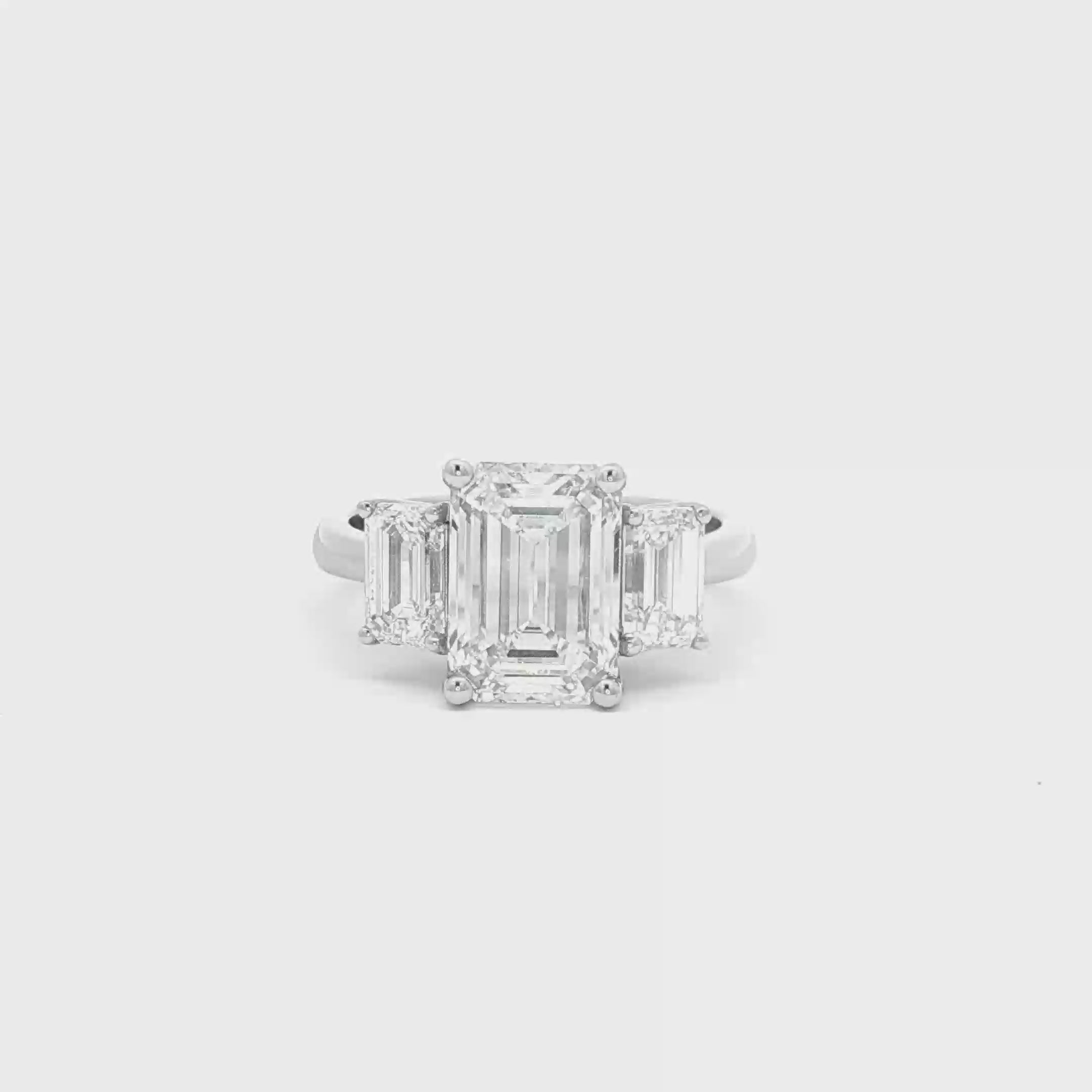 3ct Tri-Emerald Engagement Ring