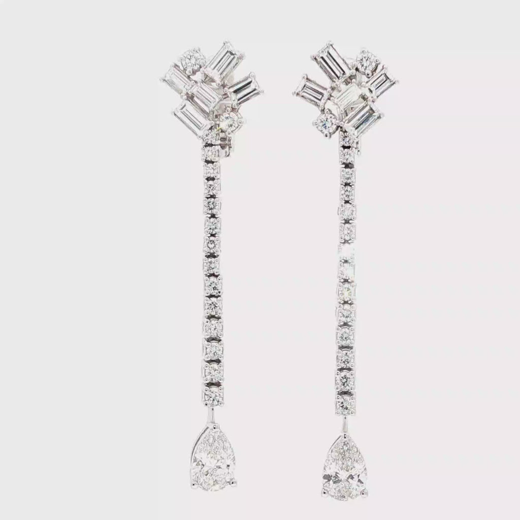 Clustered Baguettes with 1ct Pear Drop