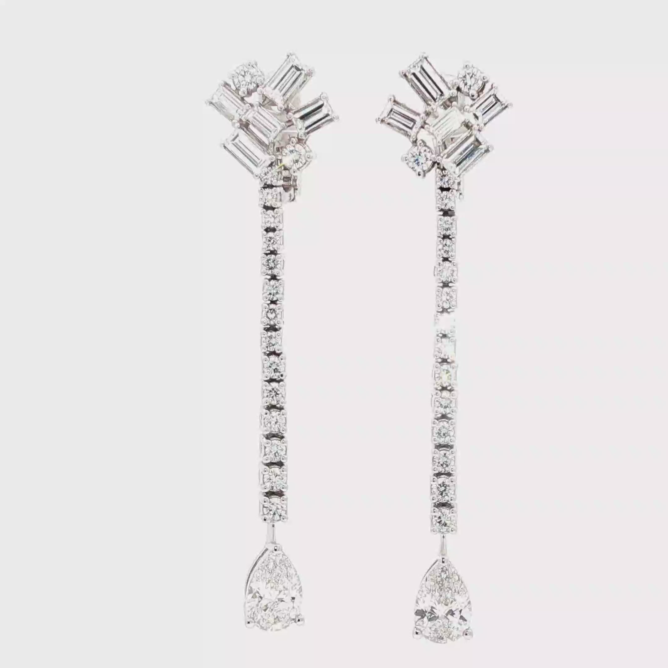 Clustered Baguettes with 1ct Pear Drop