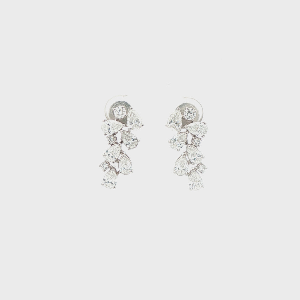Pear X Round Dangling Earrings