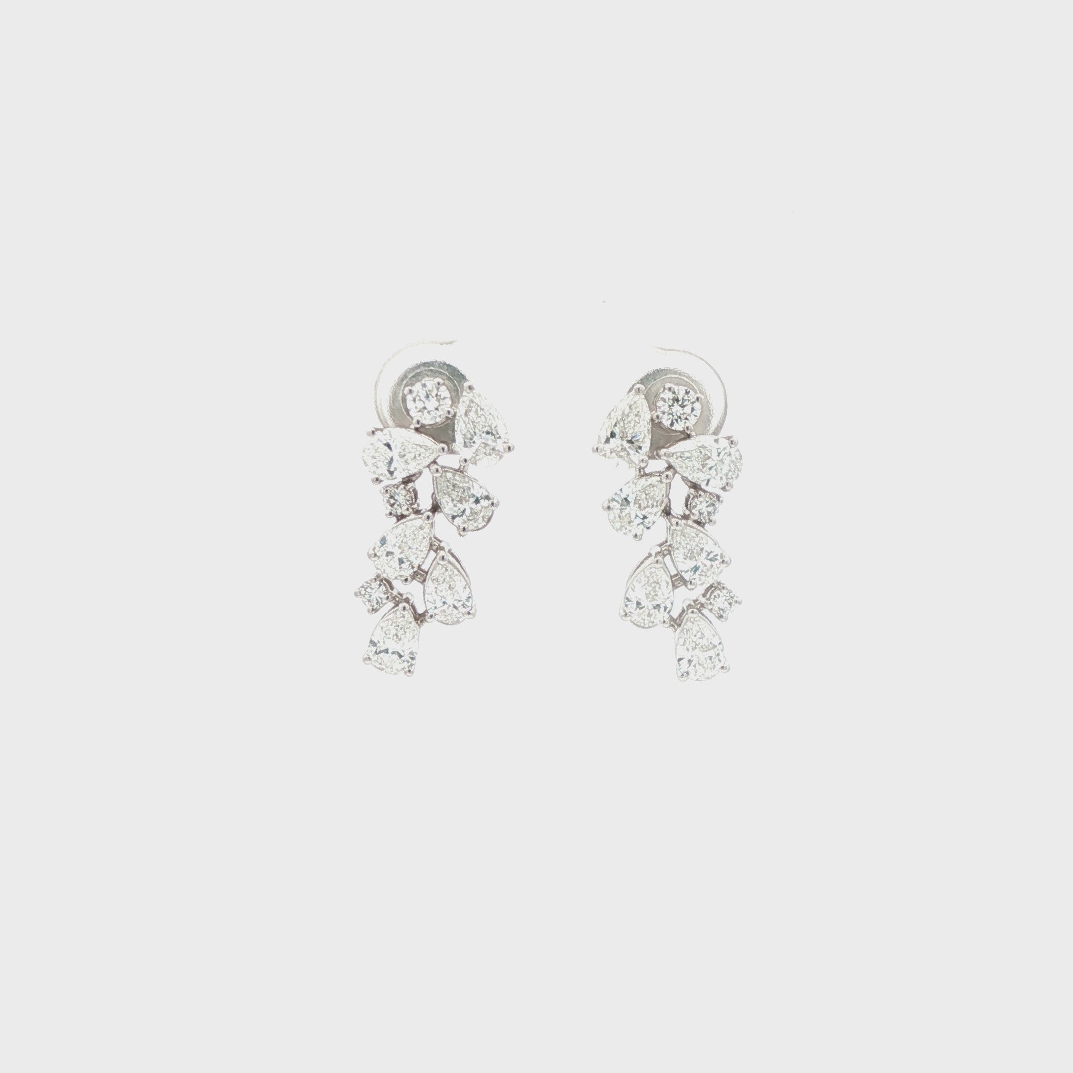 Pear X Round Dangling Earrings