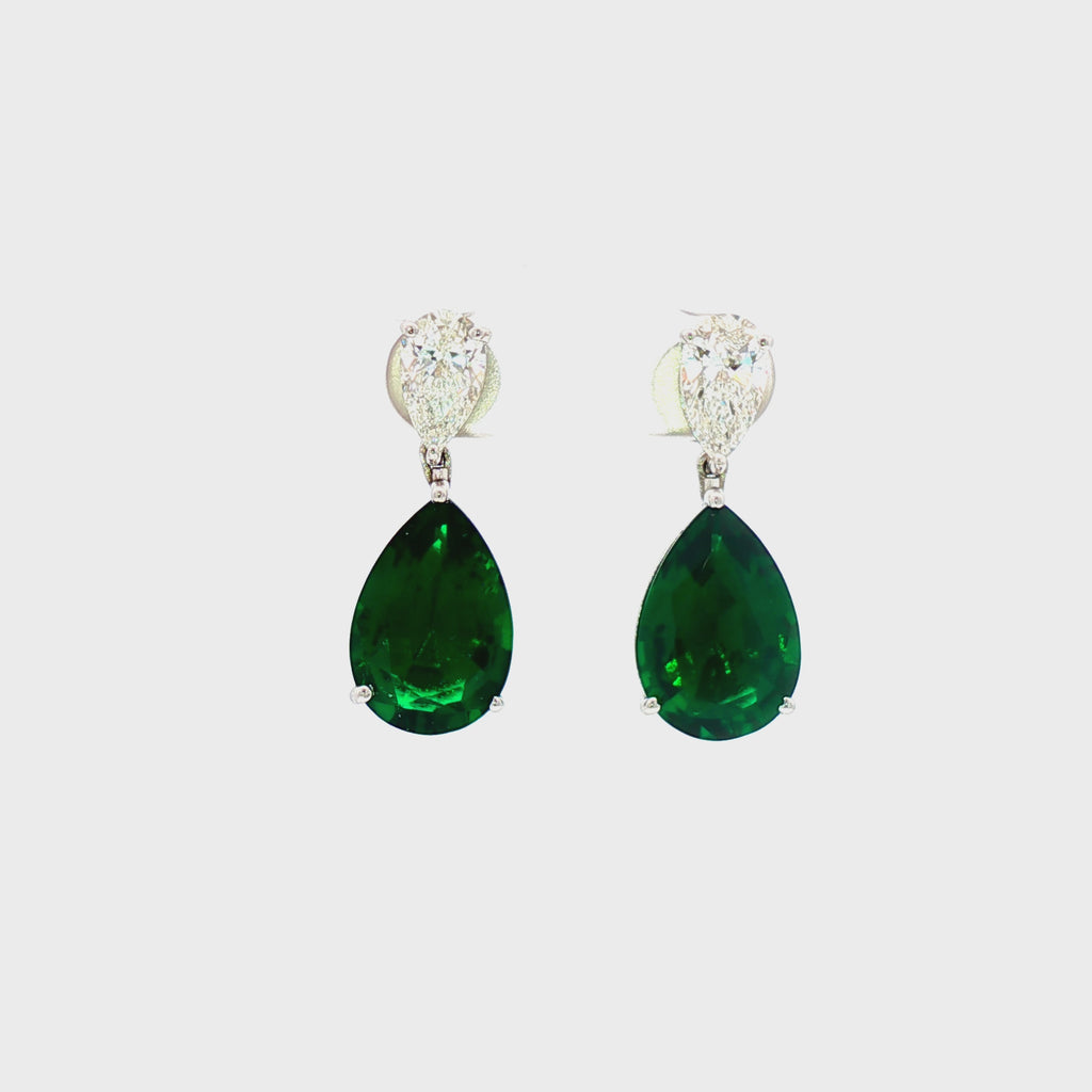 1ct Pear Diamond x Emerald Pear