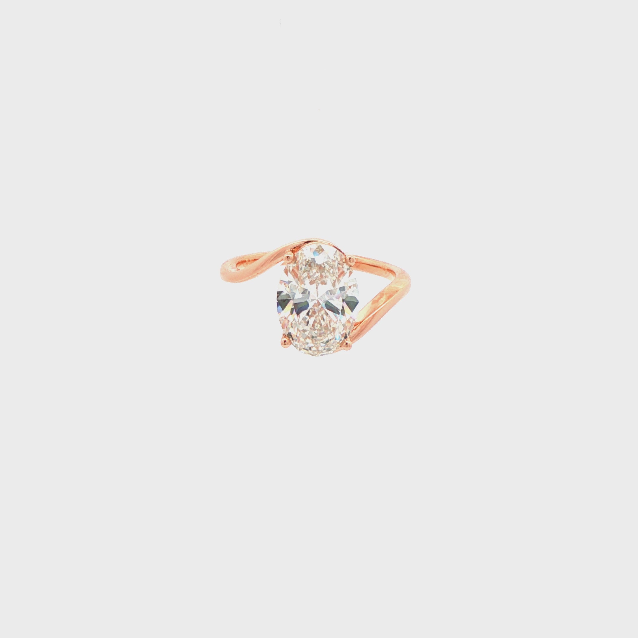 3ct Slanted Oval Ring