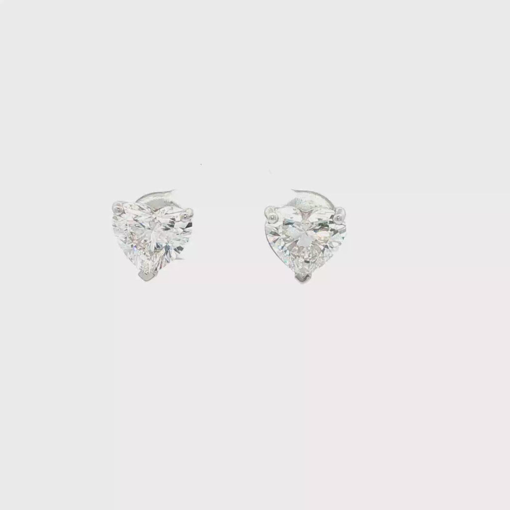 2ct Heart Studs