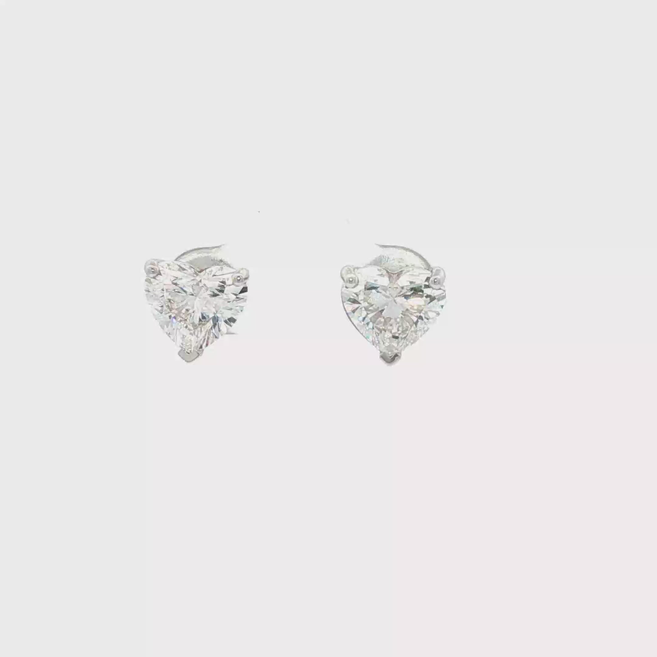 2ct Heart Studs