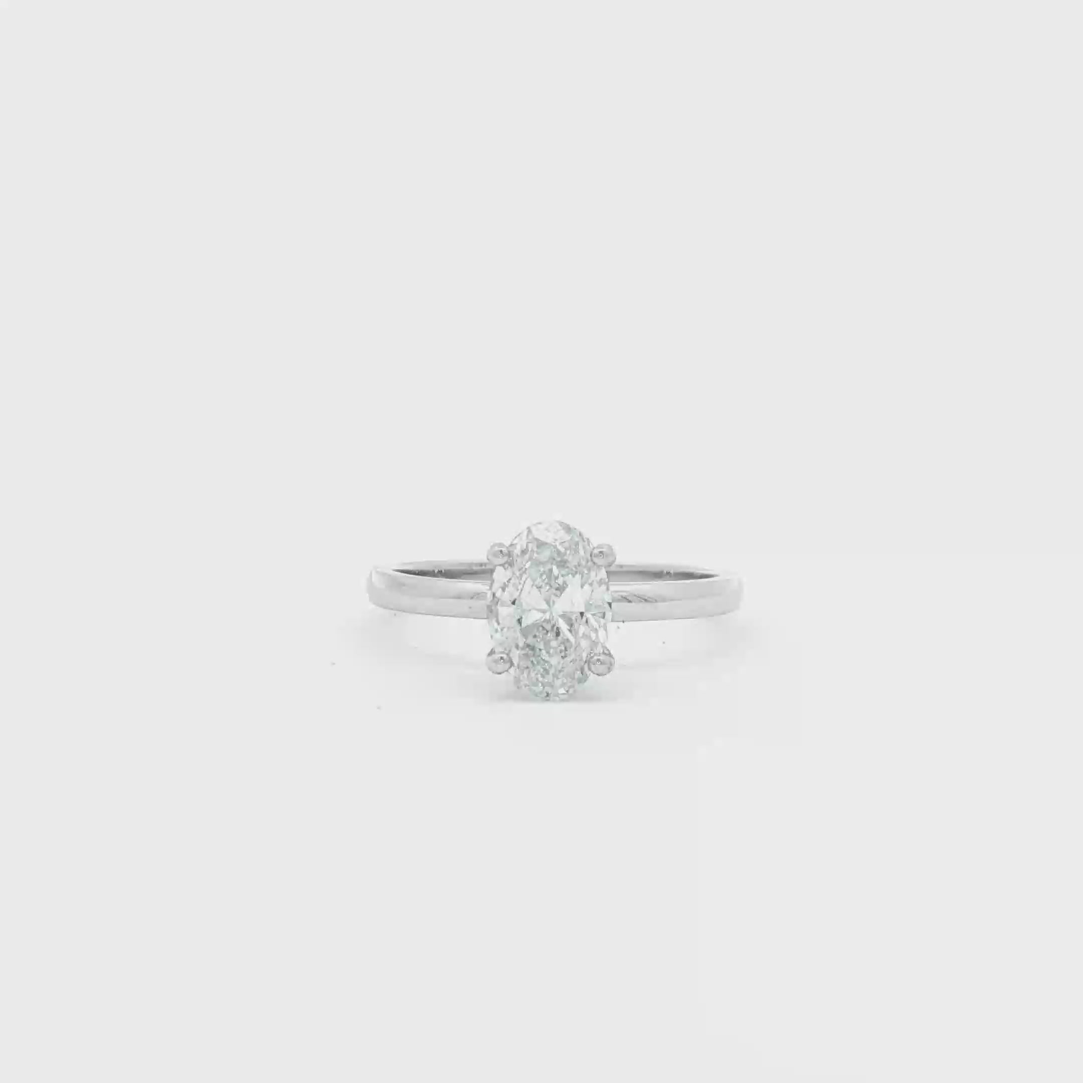1ct Oval Simple  Engagement Ring