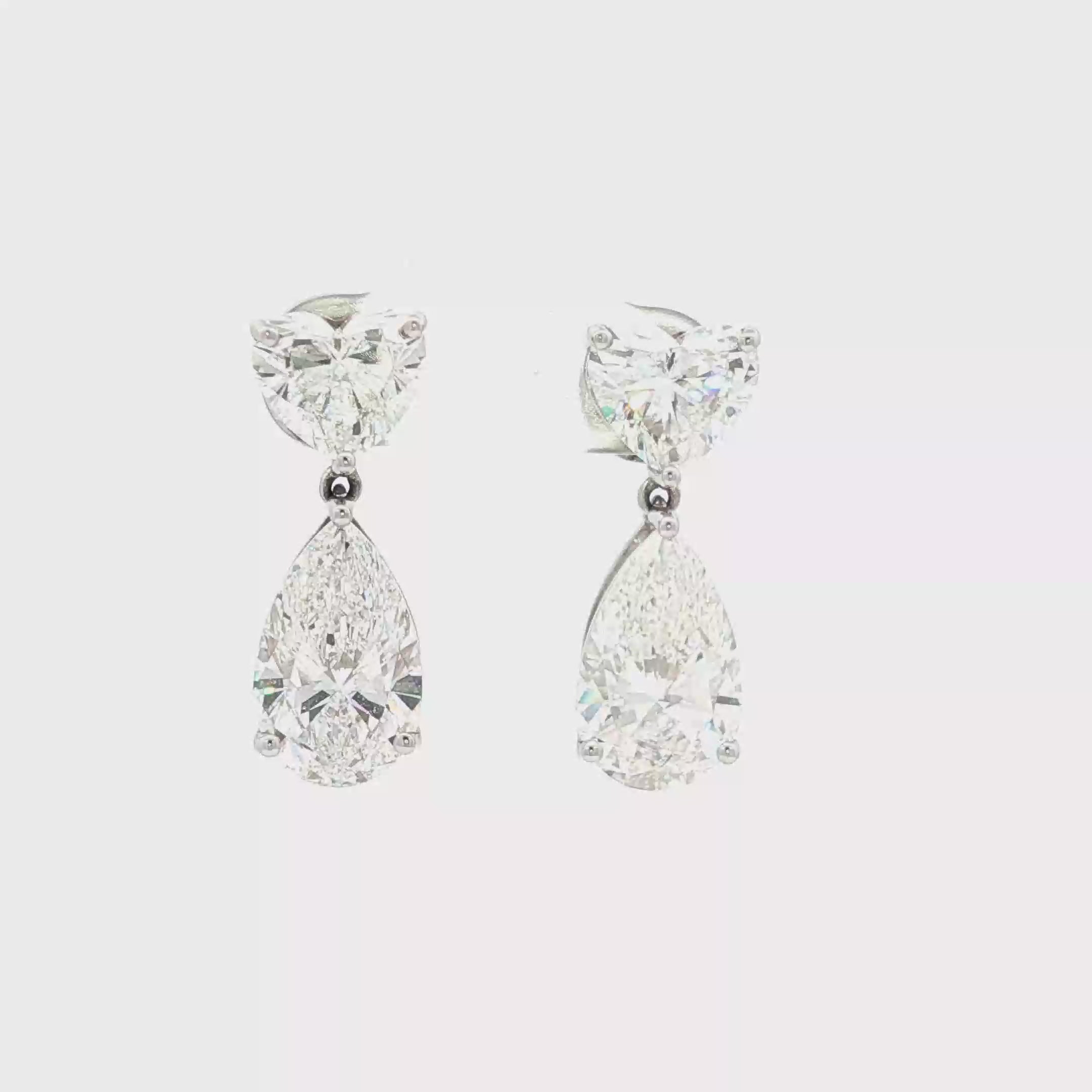 1ct Heart x 4ct Pear Drop Earrings