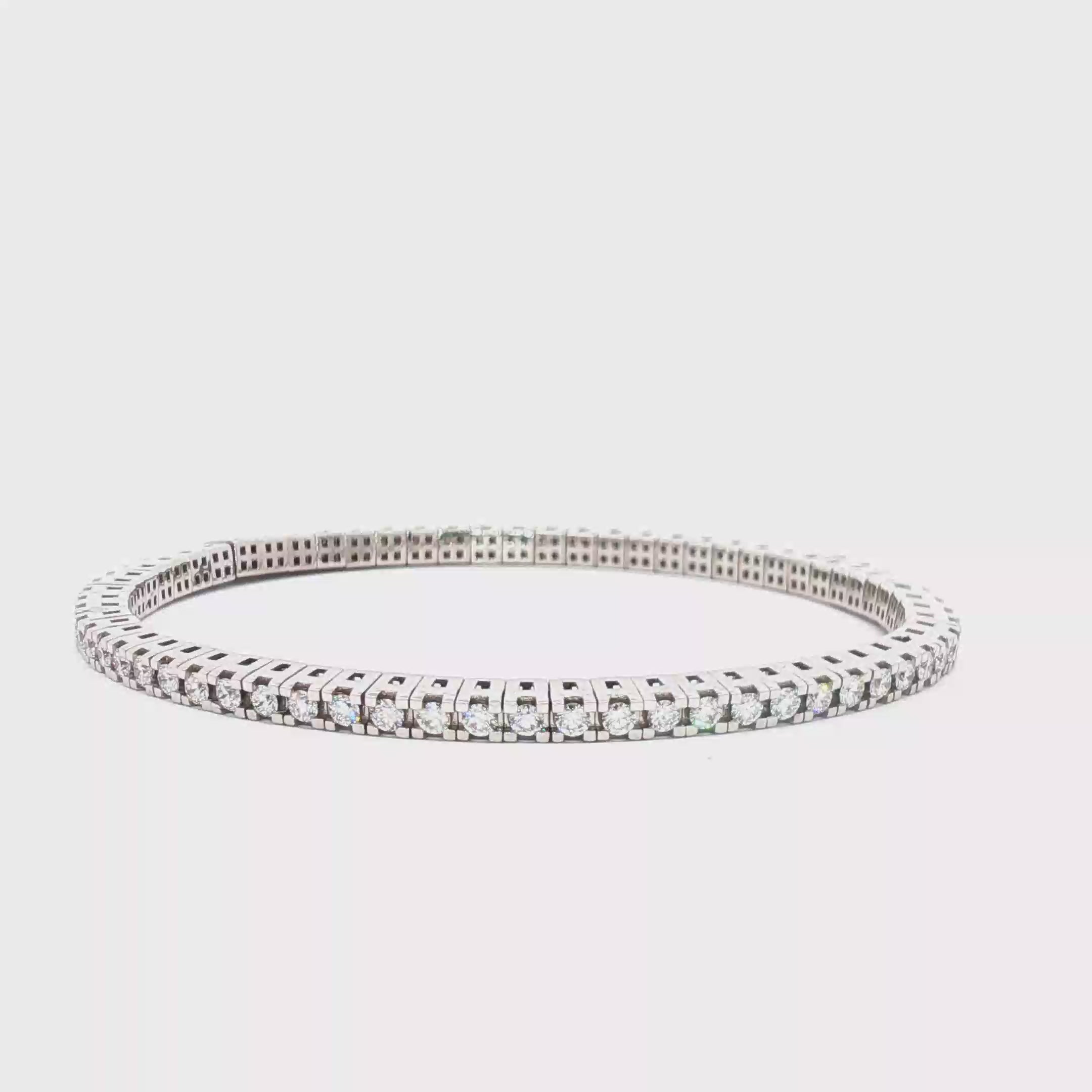 Elastic Round Tennis Bracelet (White Gold)