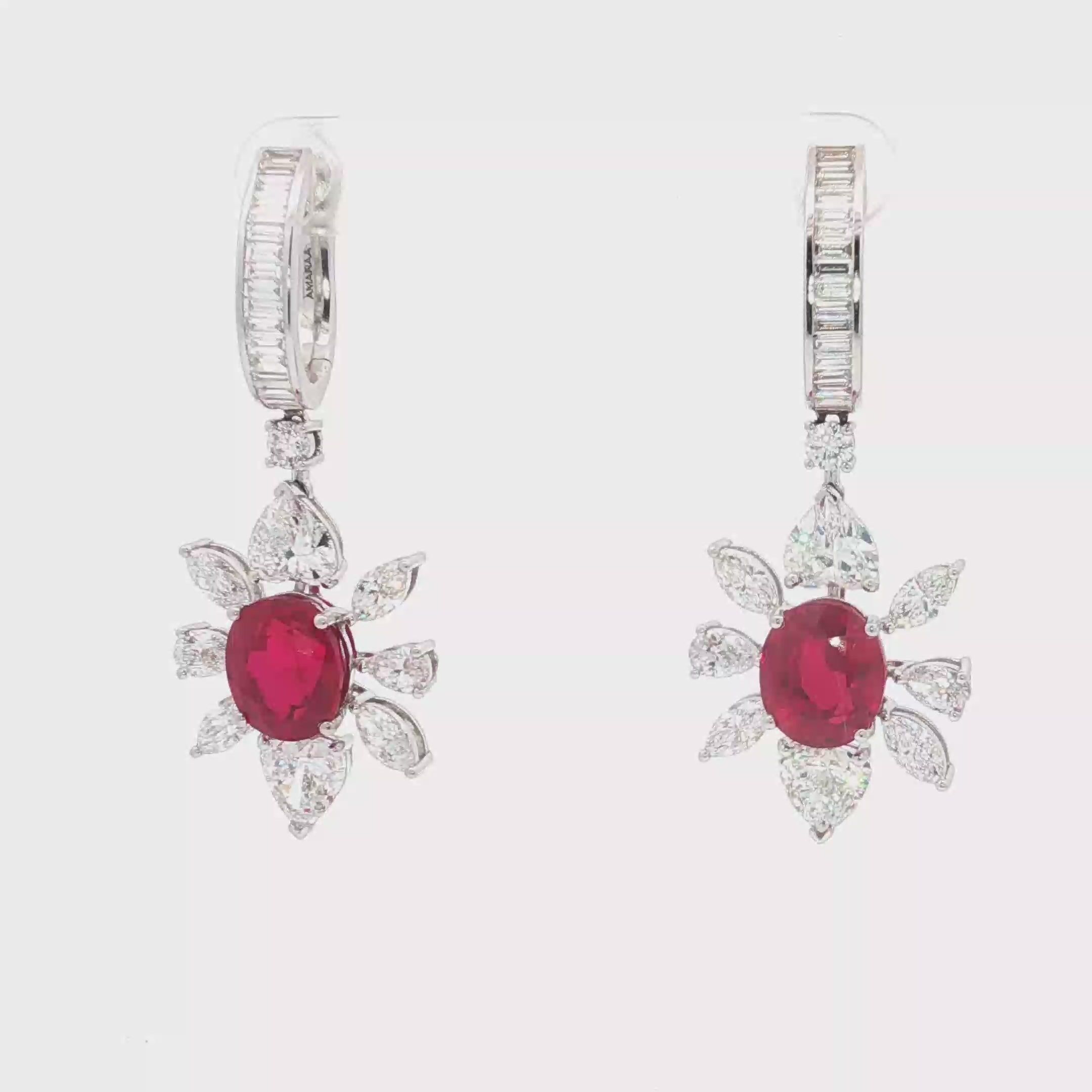 5ct Red Ruby Earrings