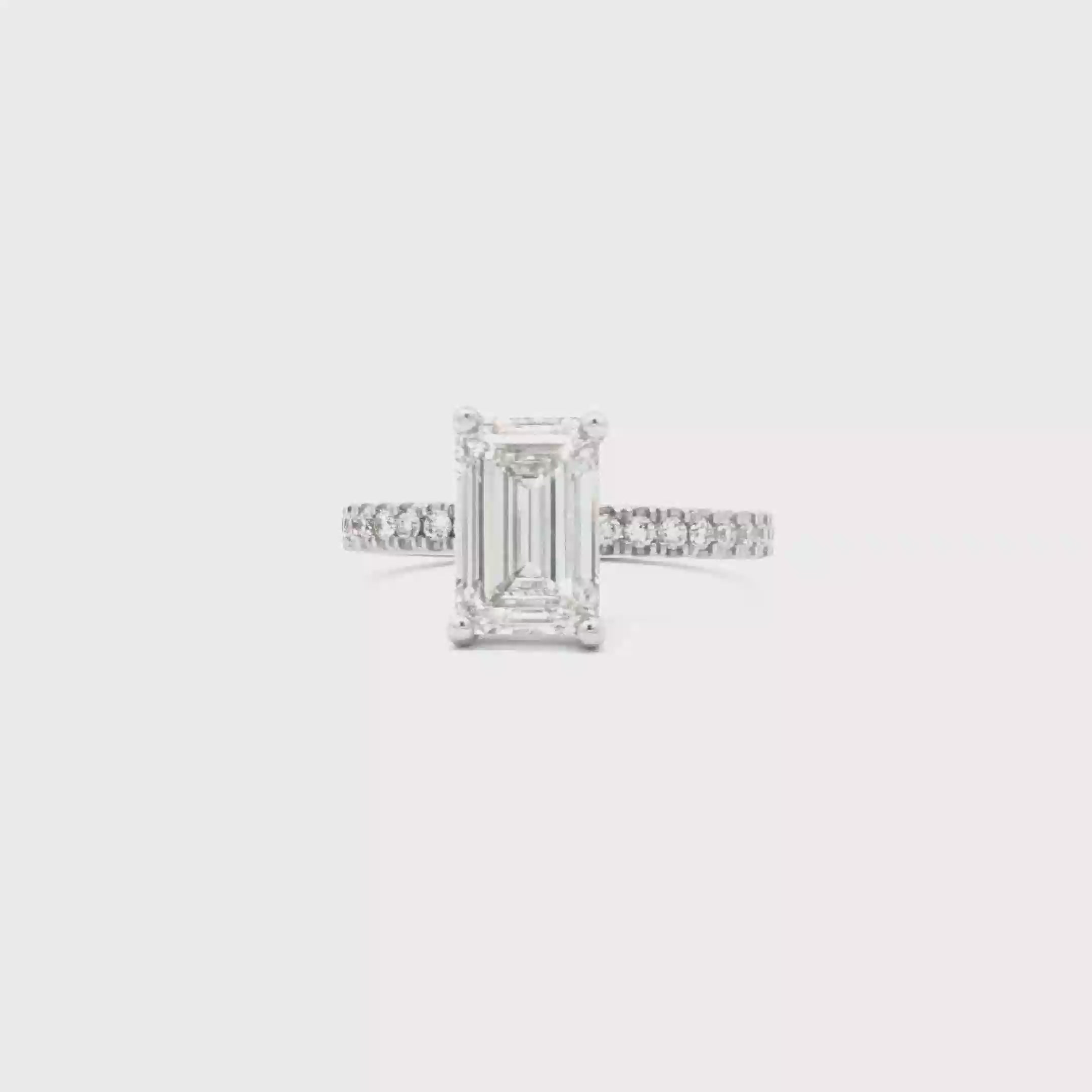 2ct Emerald Engagement Ring with Band