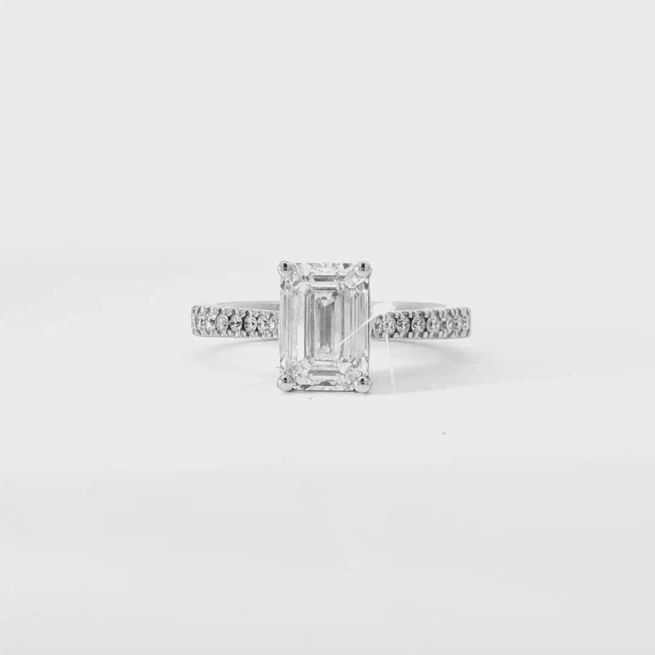 2ct Emerald Eternity Engagement Ring