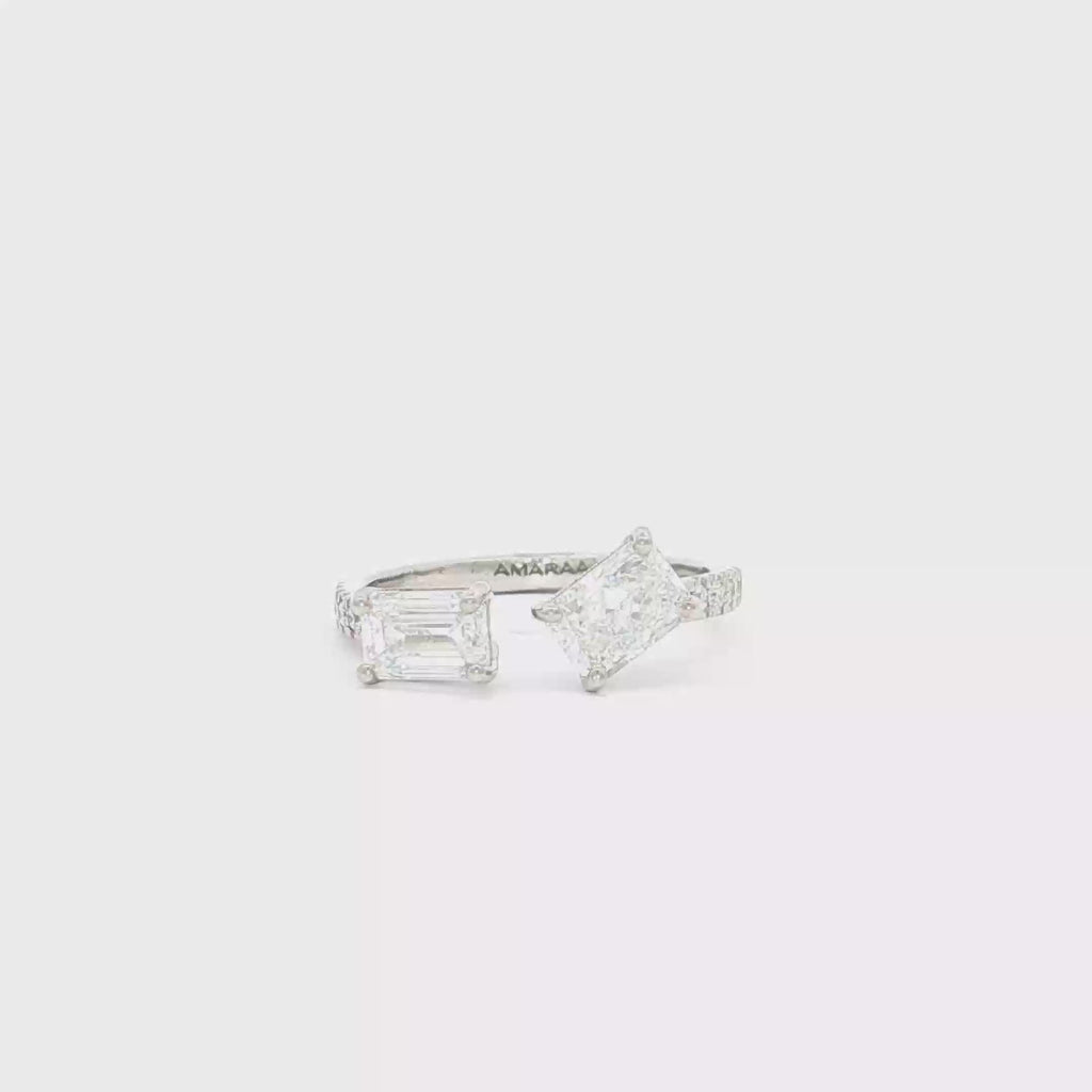 Emerald x Radiant Toi et Moi Ring