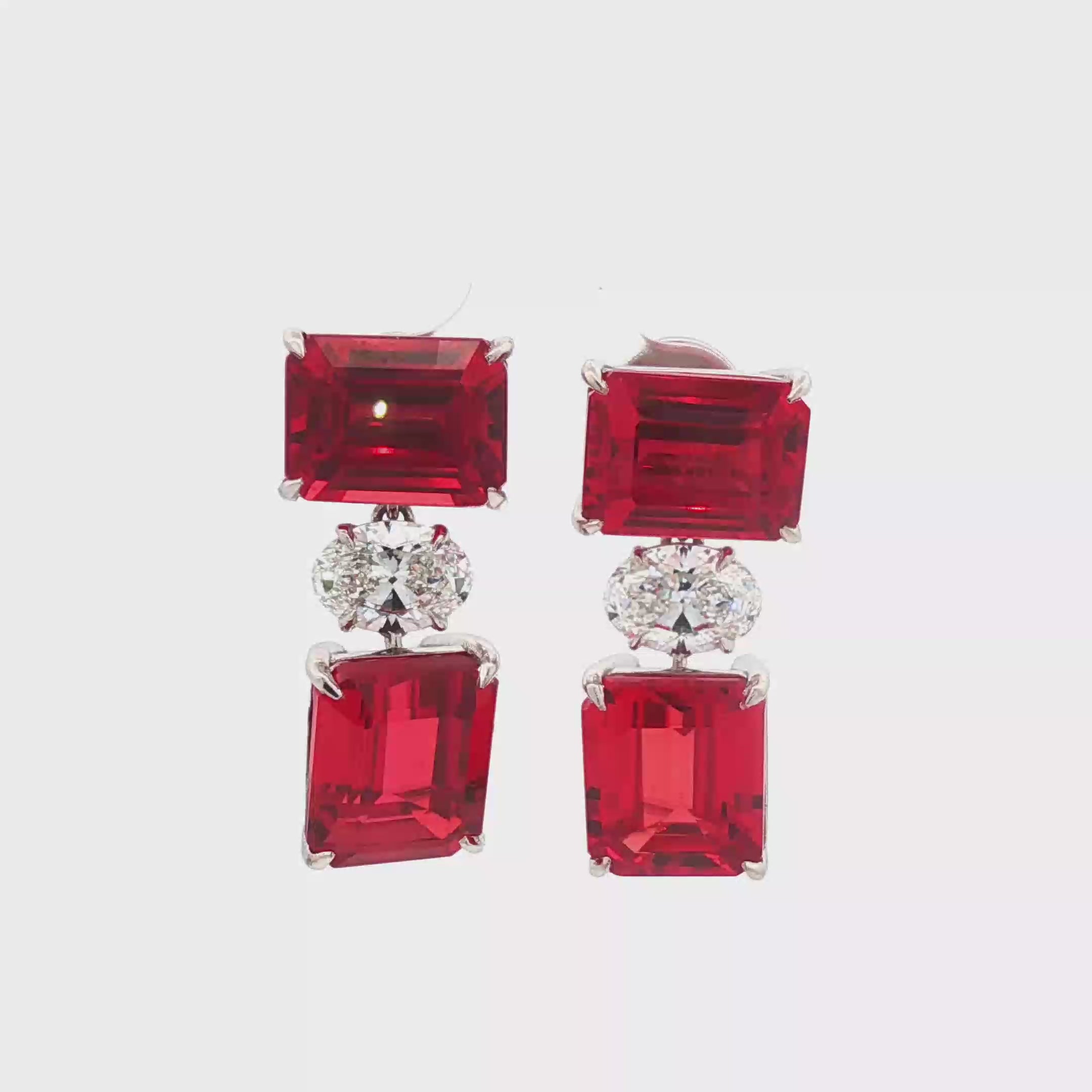 40.5cts Ruby Cushion with Oval Diamond