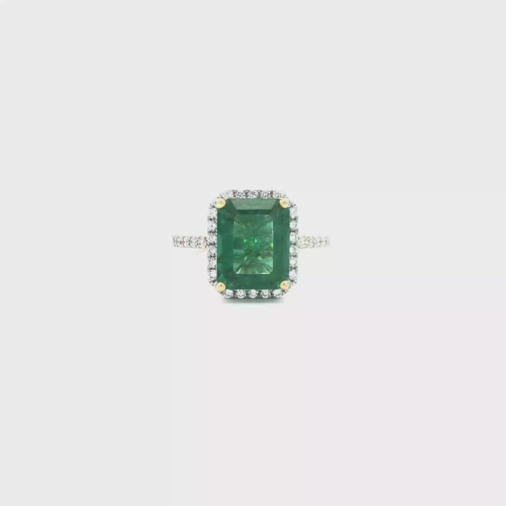 3ct Emerald Pave Ring