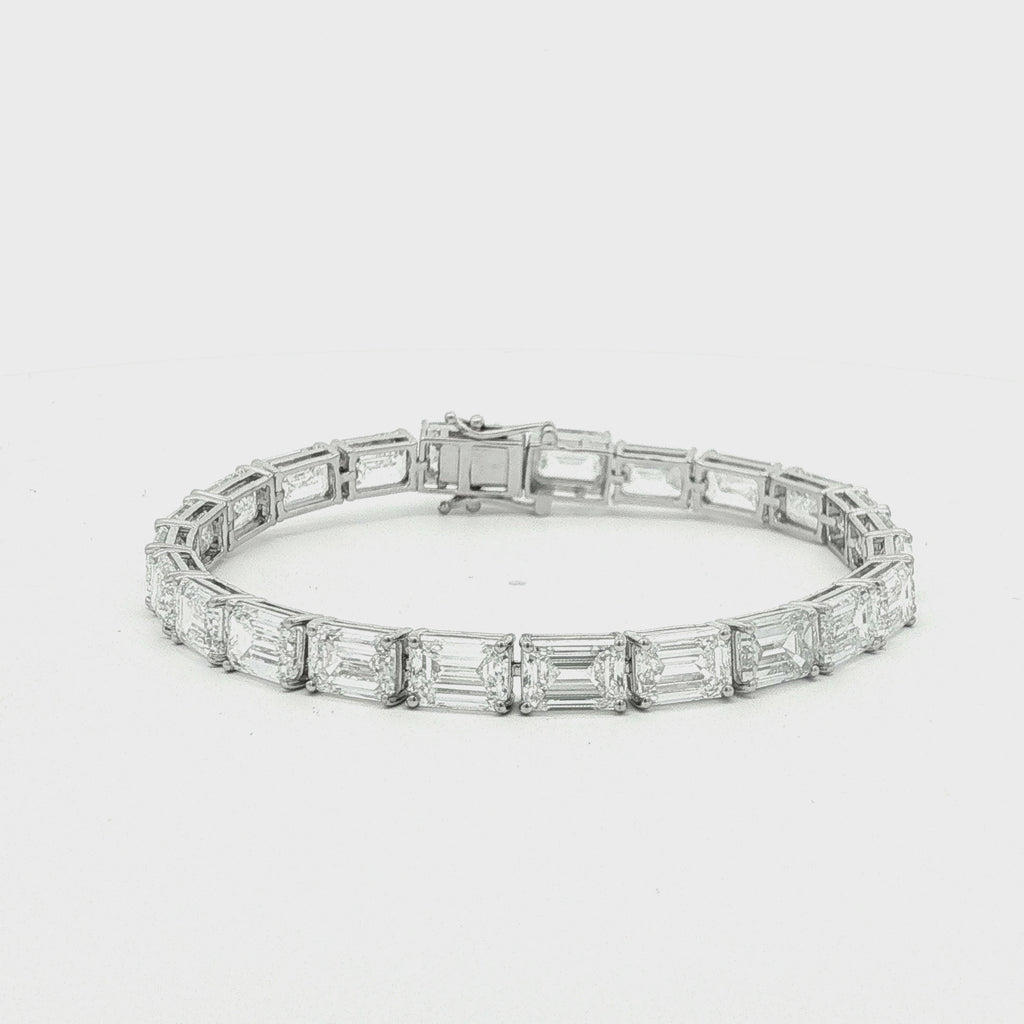 1ct Sideways Emerald Tennis Bracelet