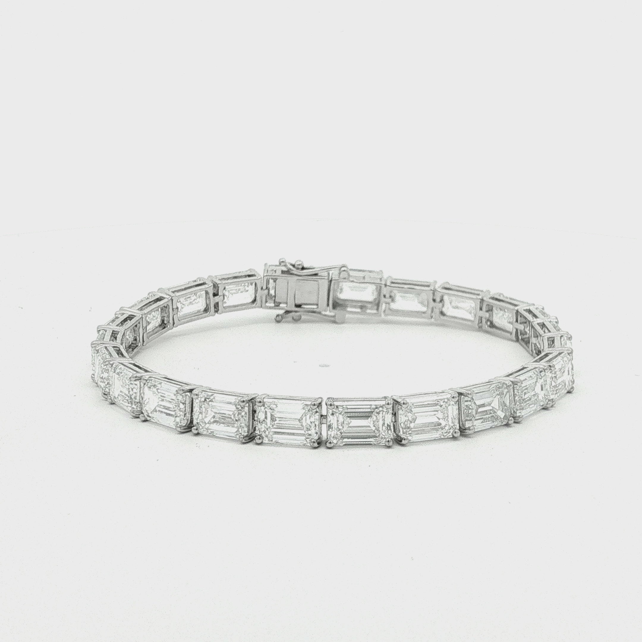 1ct Sideways Emerald Tennis Bracelet