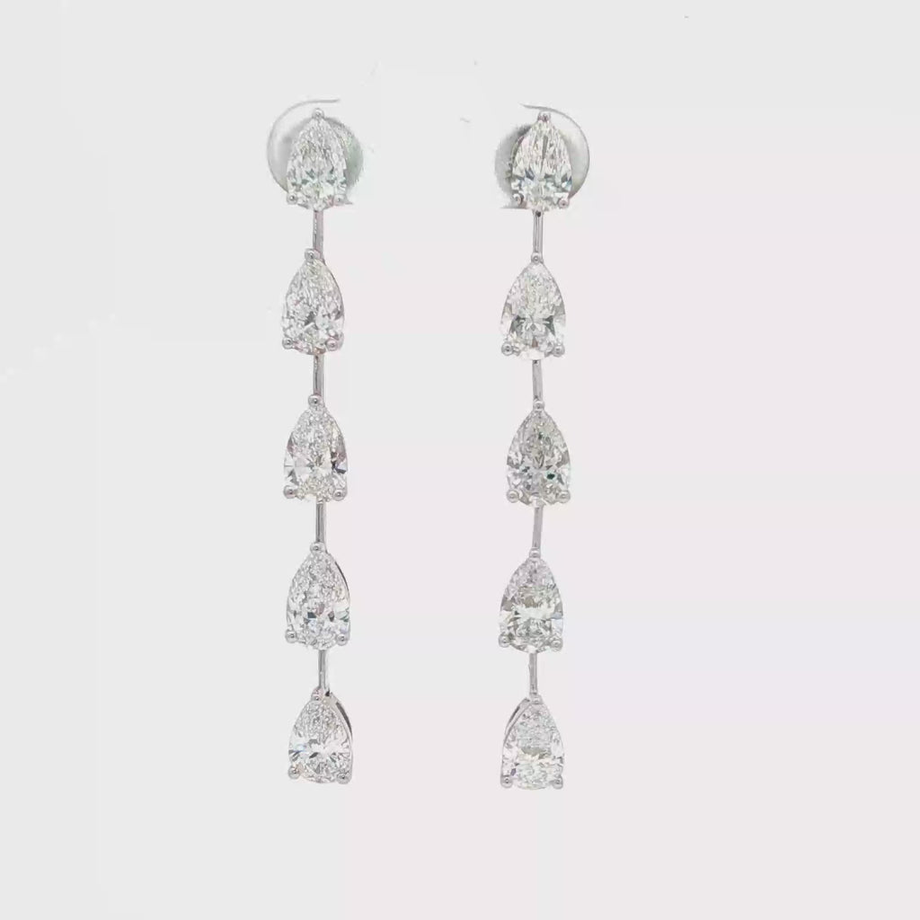 Pear Line Drop Earrings