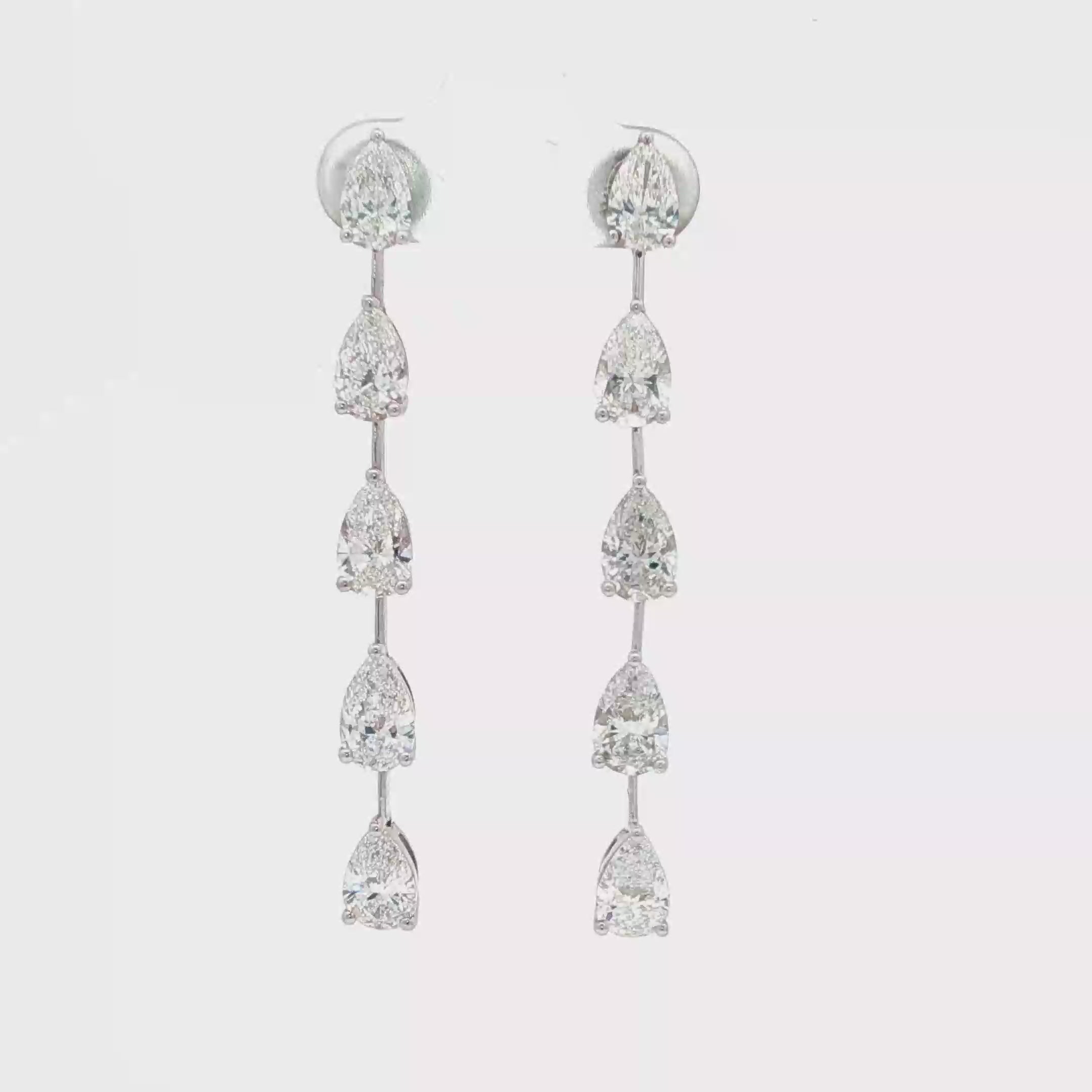 Pear Line Drop Earrings