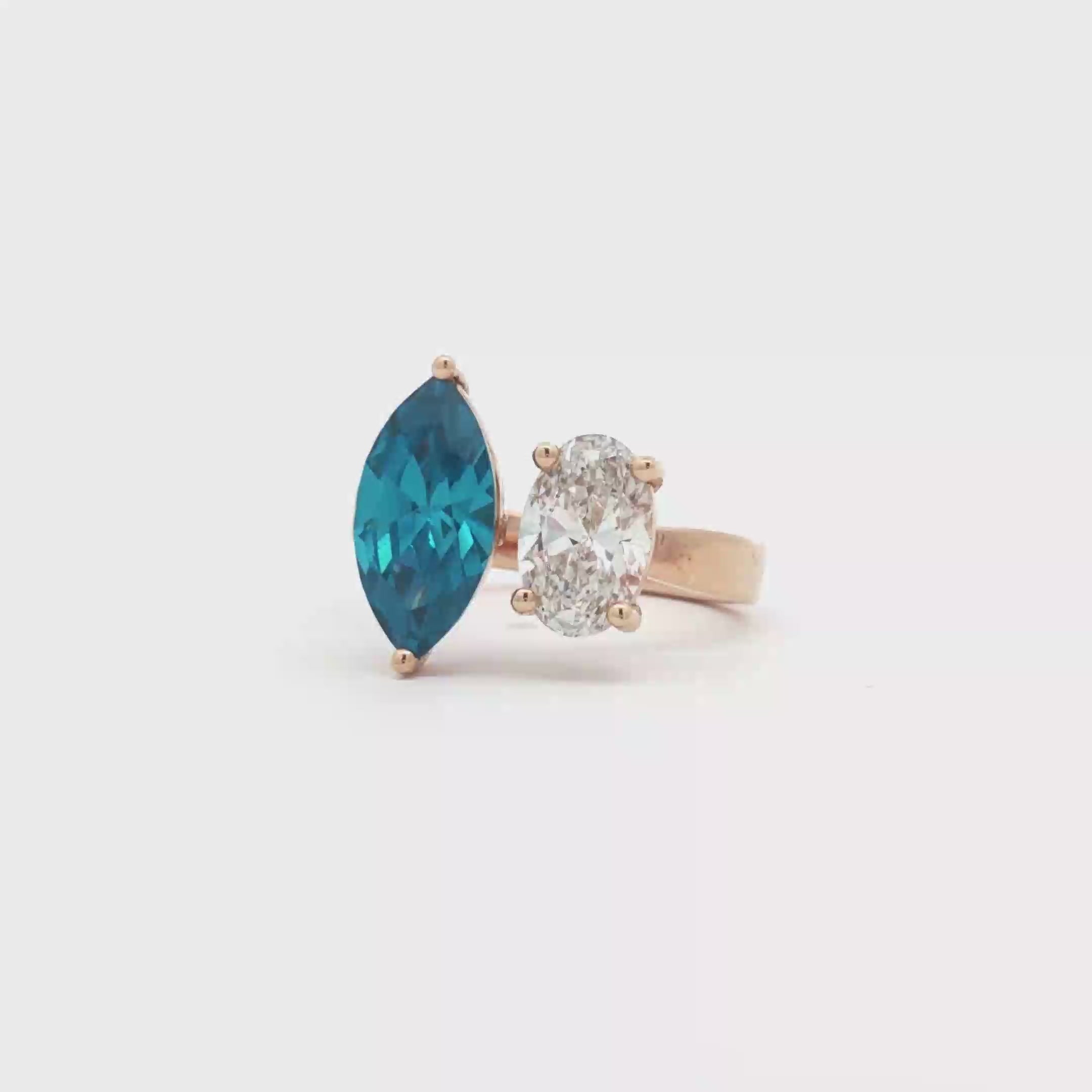Blue Marquise x Oval Ring